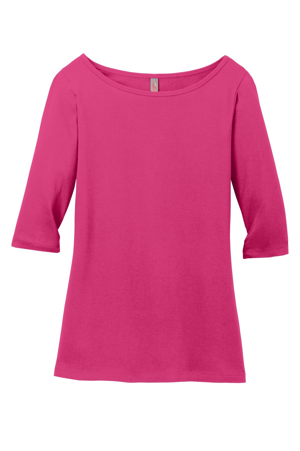 DM107L_dakrfuchsia_flat_front District Women's Perfect Weight 3/4-Sleeve Tee