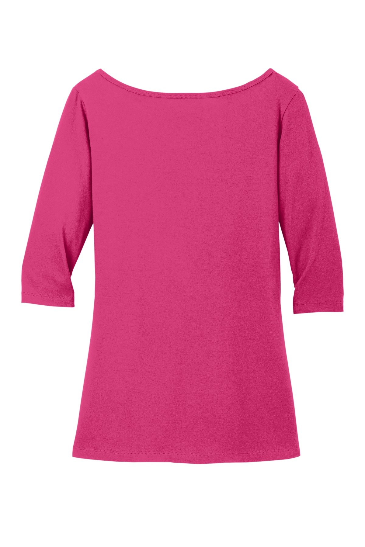 DM107L_darkfuchsia_flat_back District Women's Perfect Weight 3/4-Sleeve Tee