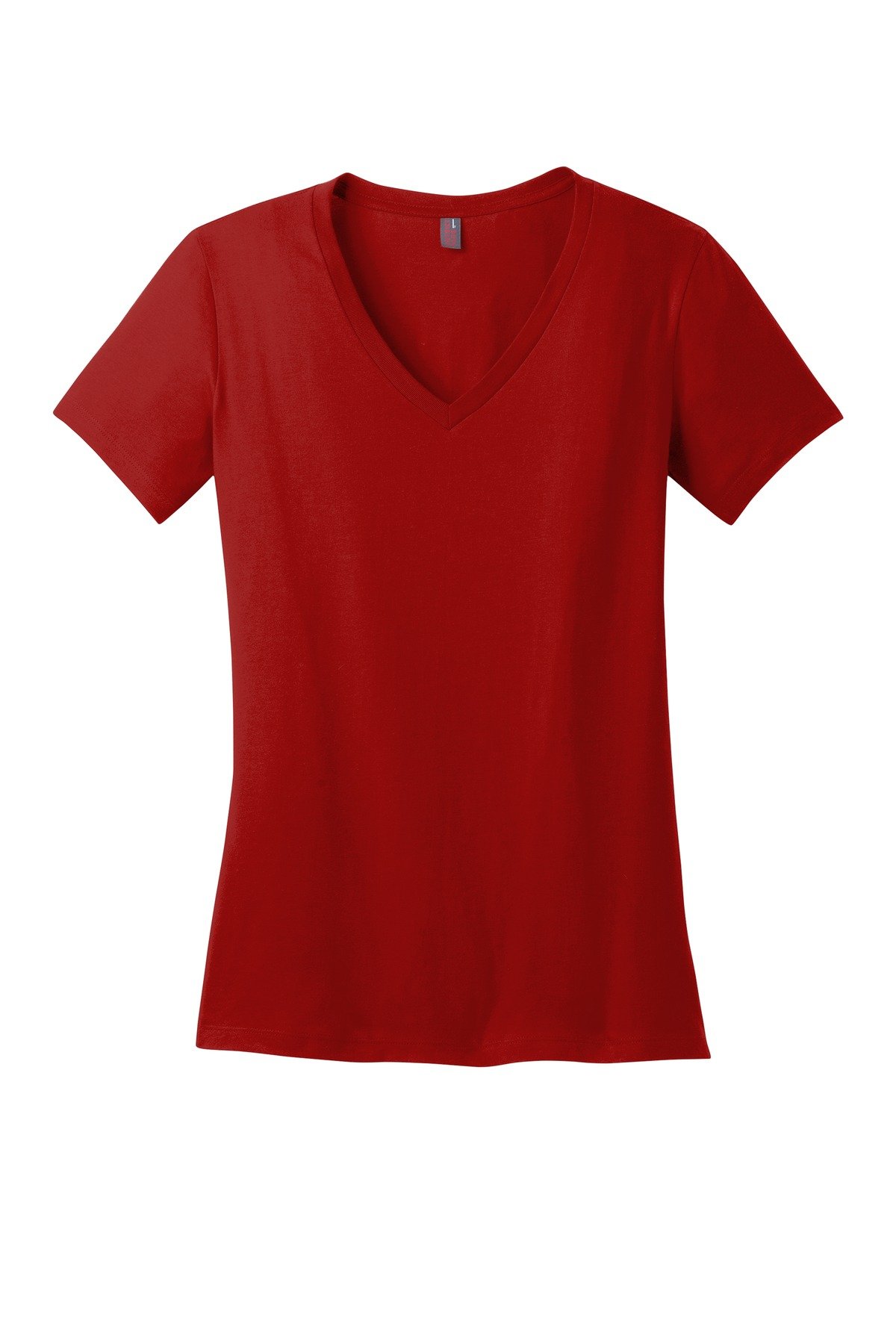 DM1170L_classicred_flat_front District - Women's Perfect Weight V-Neck Tee.
