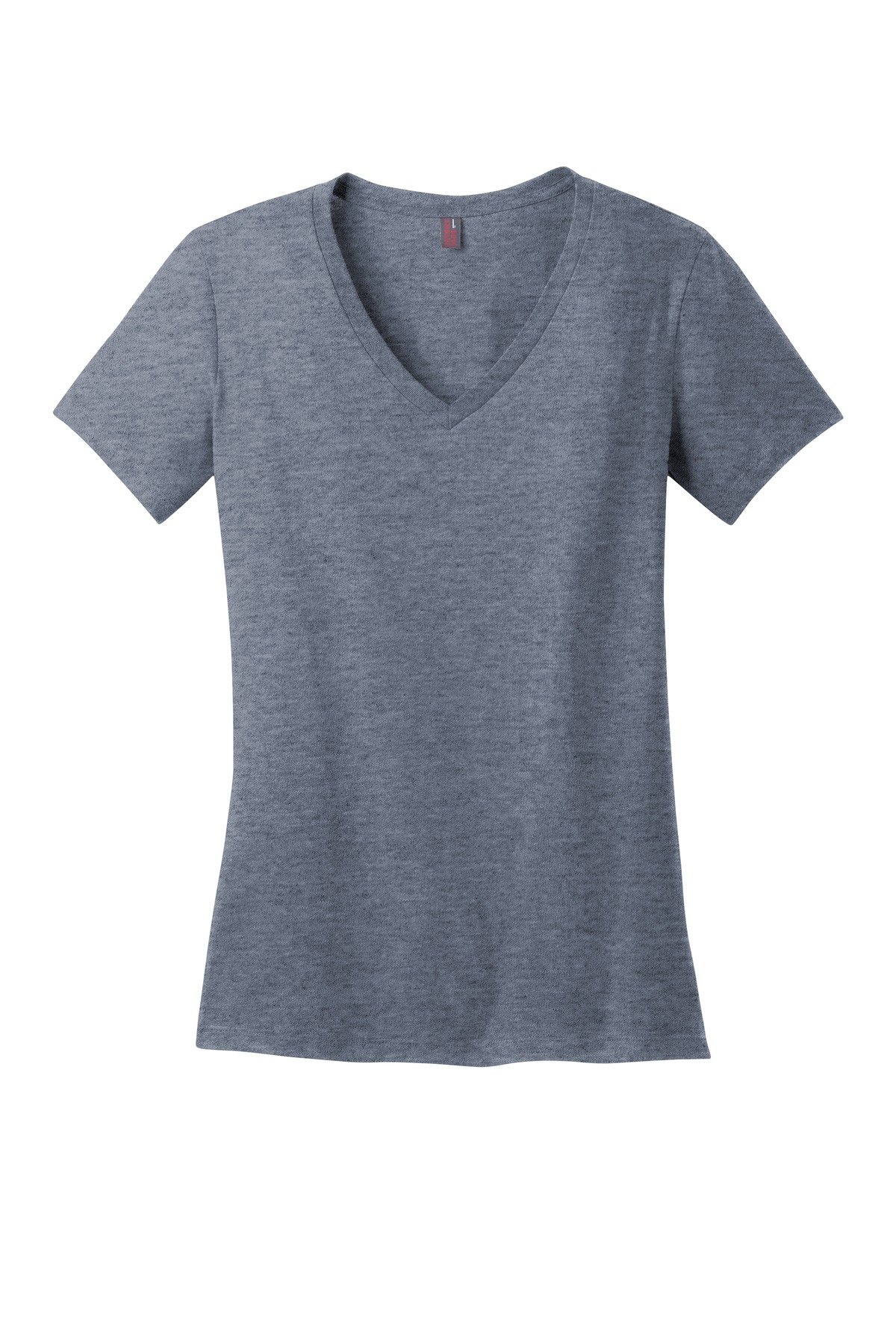 DM1170L_hthrednavy_flat_front District - Women's Perfect Weight V-Neck Tee.