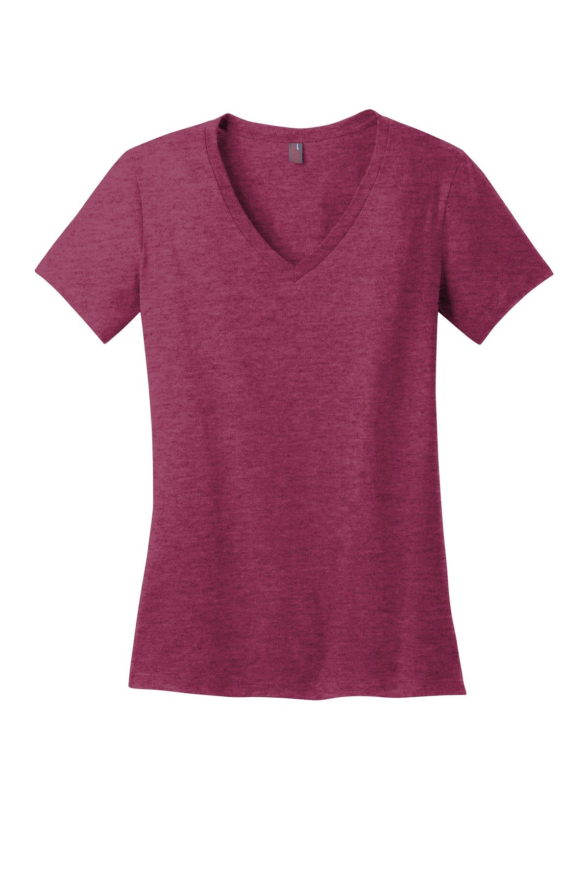 DM1170L_hthrlgnbrry_flat_front District - Women's Perfect Weight V-Neck Tee.