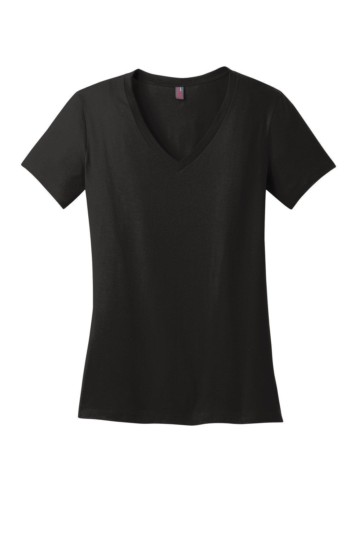 DM1170L_jetblack_flat_front District - Women's Perfect Weight V-Neck Tee.