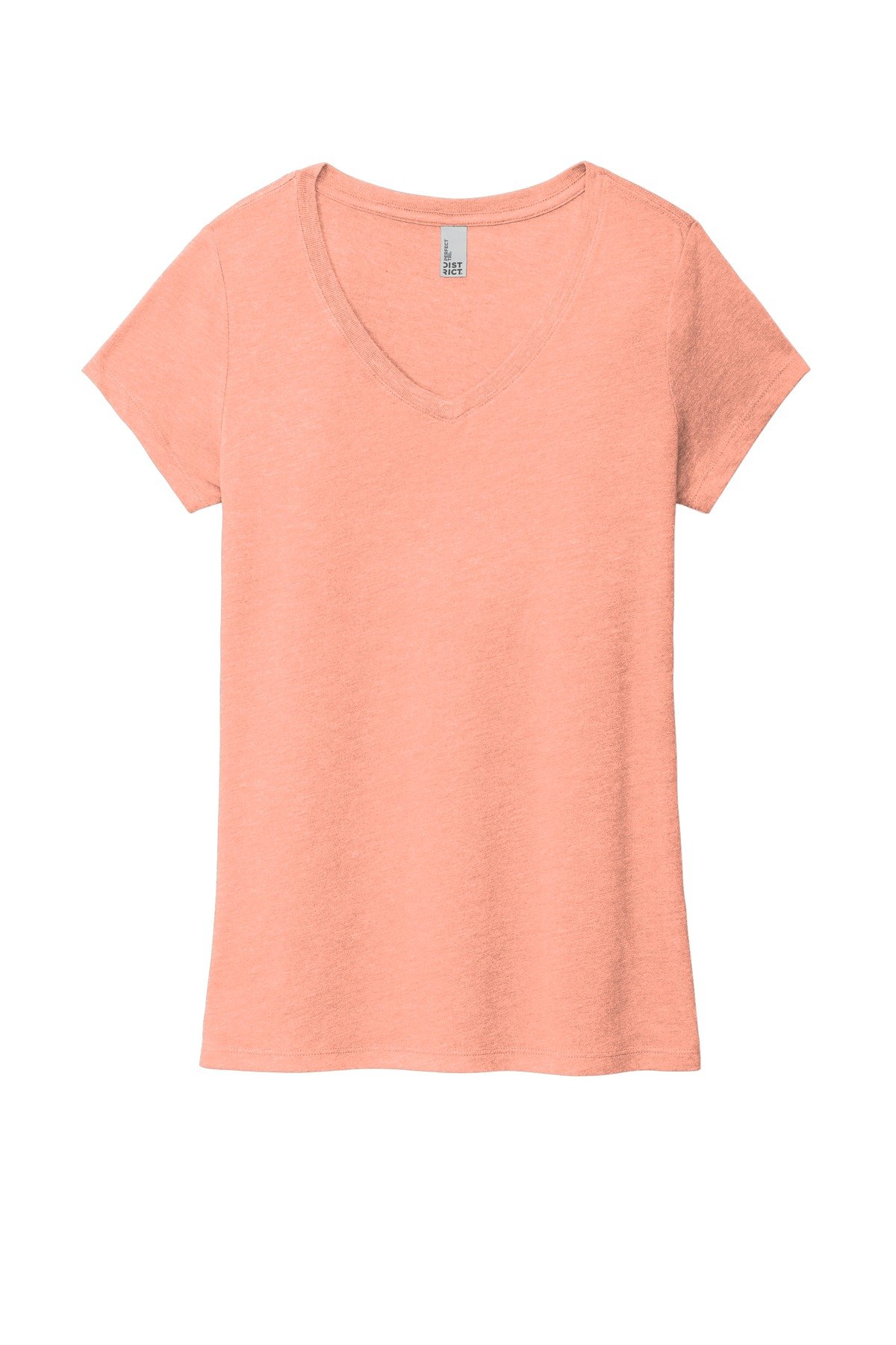 DM1350L_heathereddustypeach_flat_front_052019 District Women's Perfect Tri V-Neck Tee