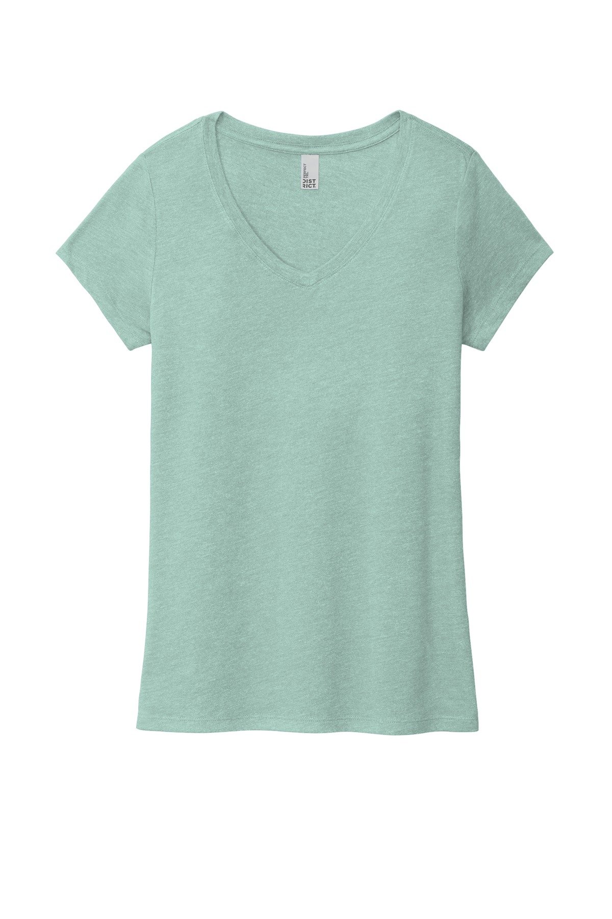DM1350L_heathereddustysage_flat_front District Women's Perfect Tri V-Neck Tee