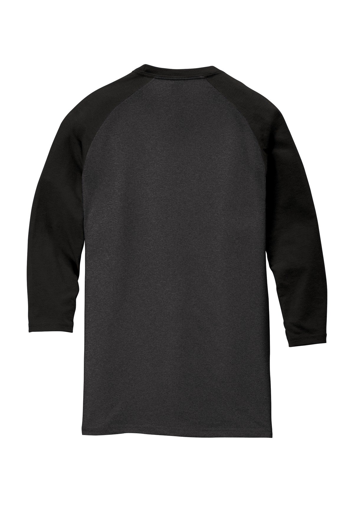 DM136_blackblackfrost_flat_back District Perfect Tri 3/4-Sleeve Raglan.