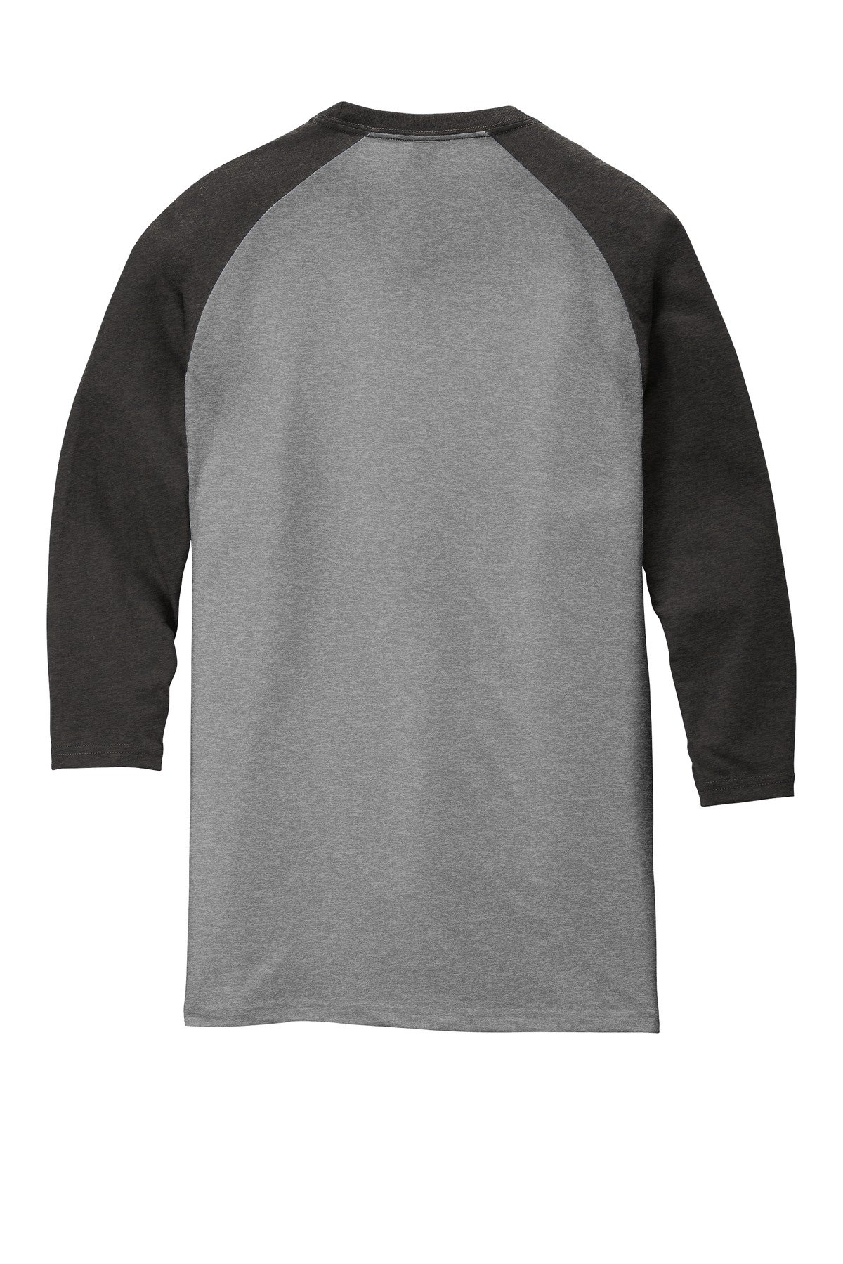 DM136_blackfrostgreyfrost_flat_back District Perfect Tri 3/4-Sleeve Raglan.