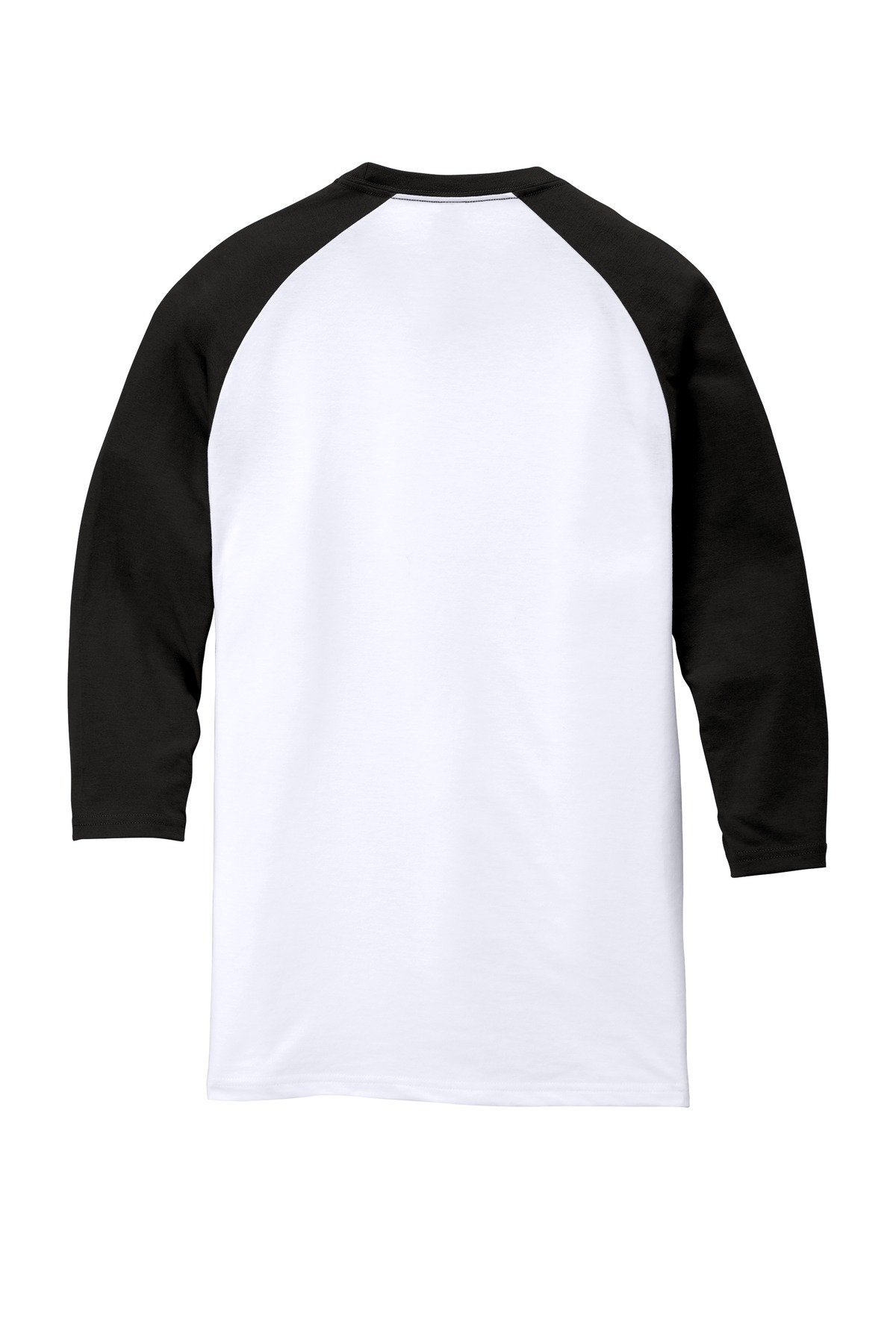 DM136_blackwhite_flat_back District Perfect Tri 3/4-Sleeve Raglan.