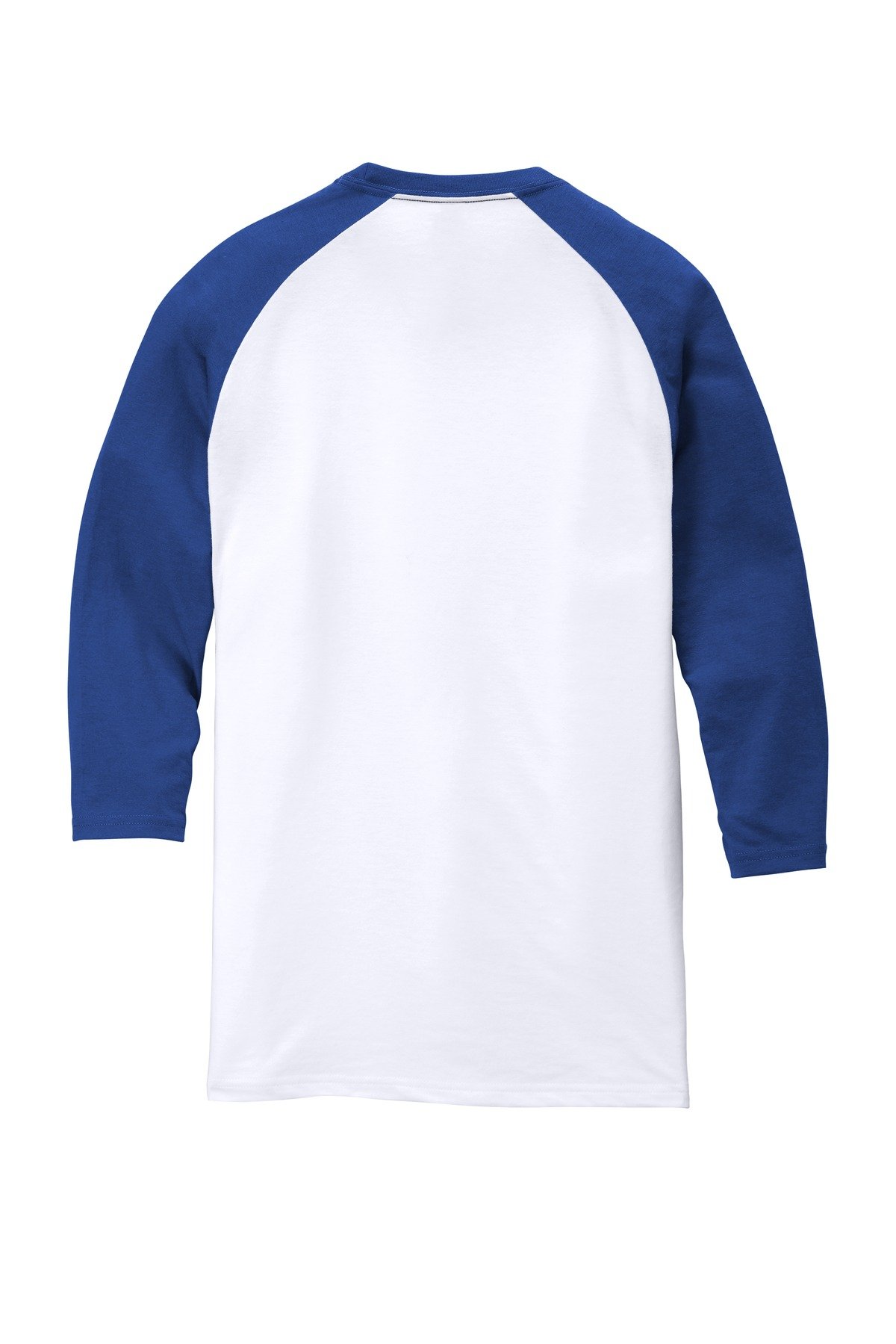 DM136_deerproyalwhite_flat_back District Perfect Tri 3/4-Sleeve Raglan.