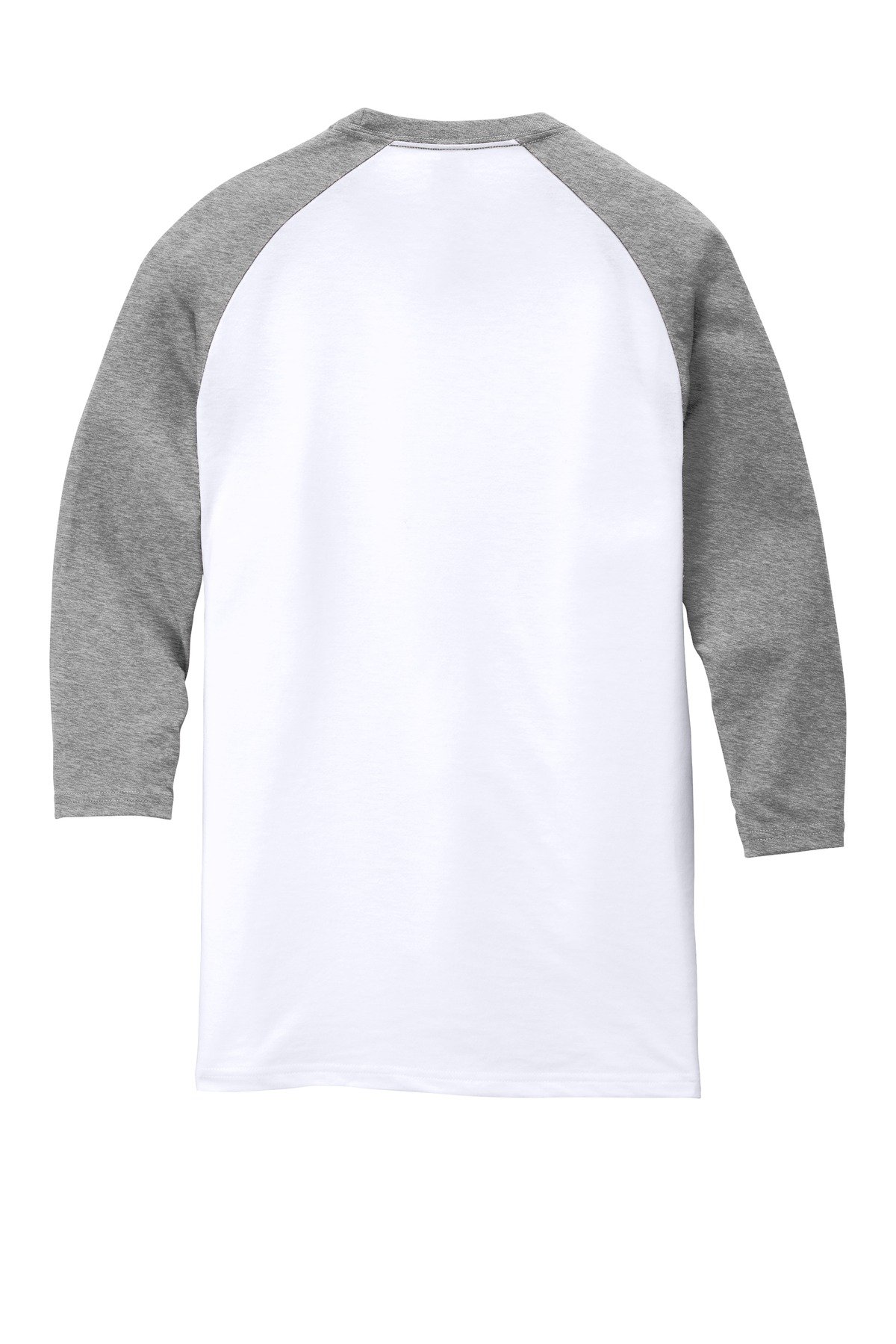 DM136_greyfrostwhite_flat_back District Perfect Tri 3/4-Sleeve Raglan.