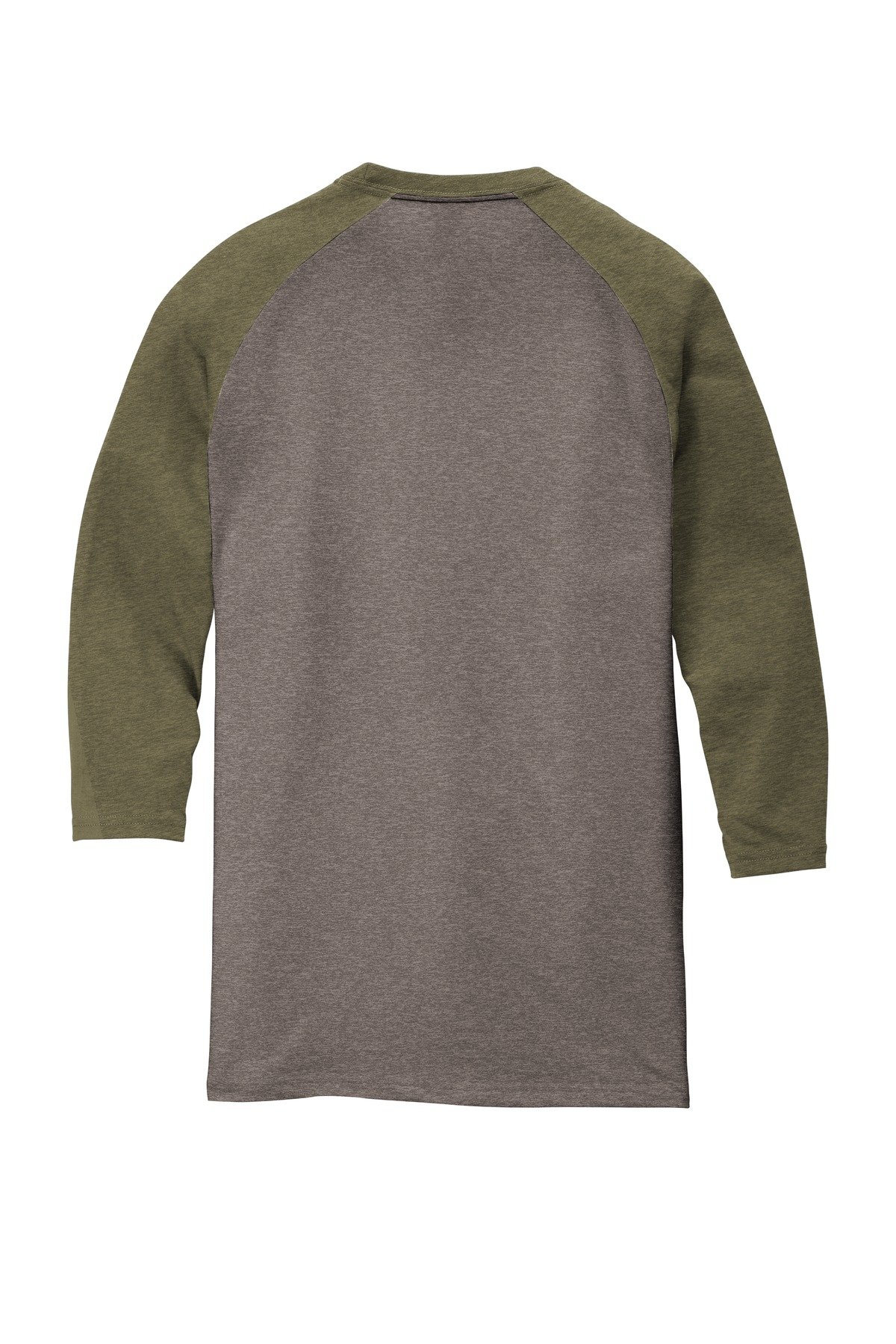 DM136_milgreenfrstgreyfrst_flat_back District Perfect Tri 3/4-Sleeve Raglan.