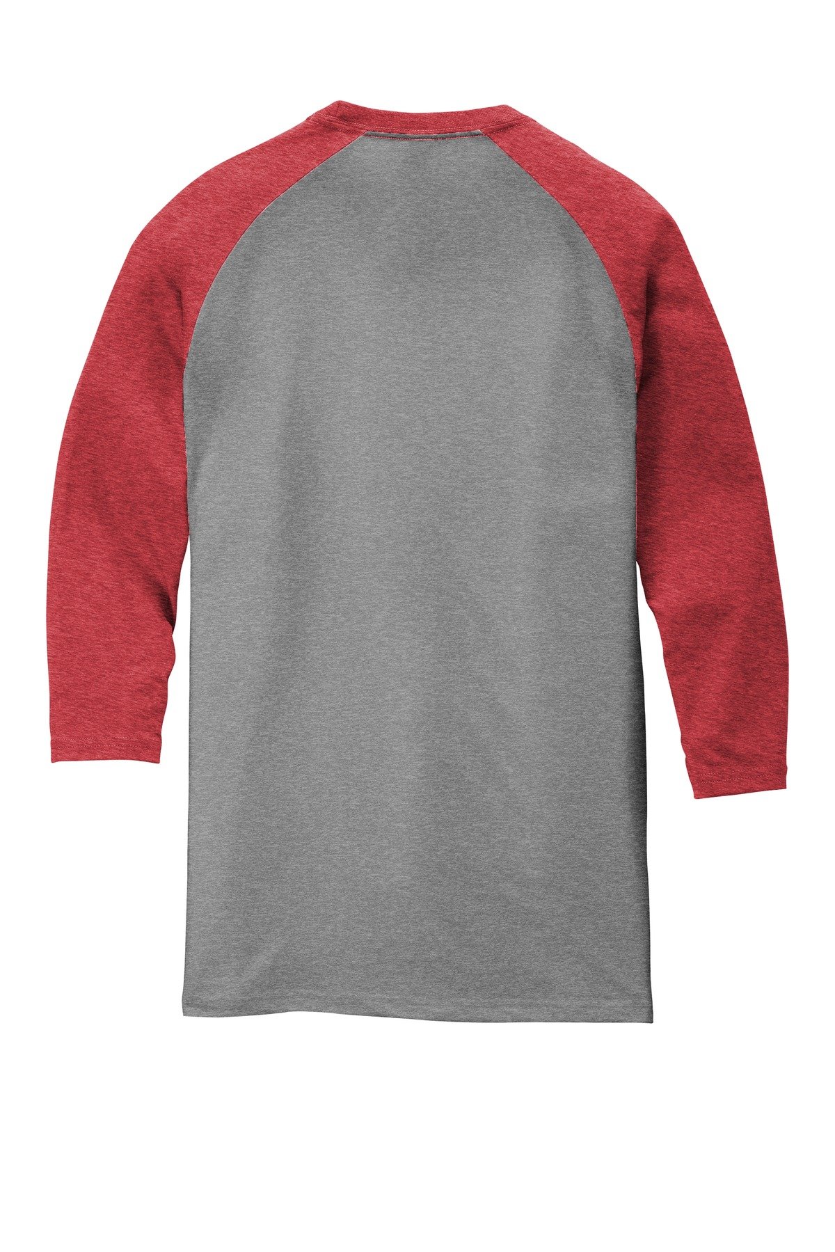 DM136_redfrostgreyfrost_flat_back District Perfect Tri 3/4-Sleeve Raglan.