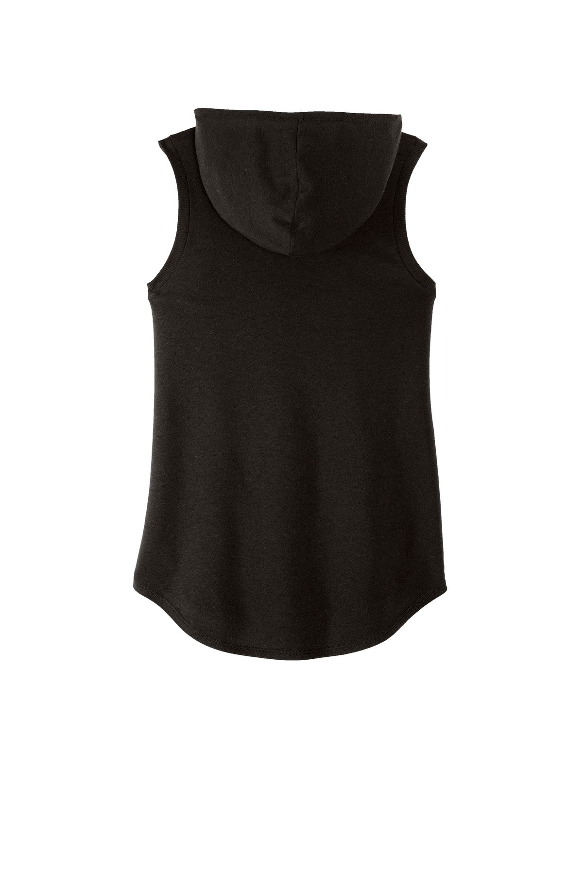 DT1375_black_flat_back District Women's Perfect Tri Sleeveless Hoodie