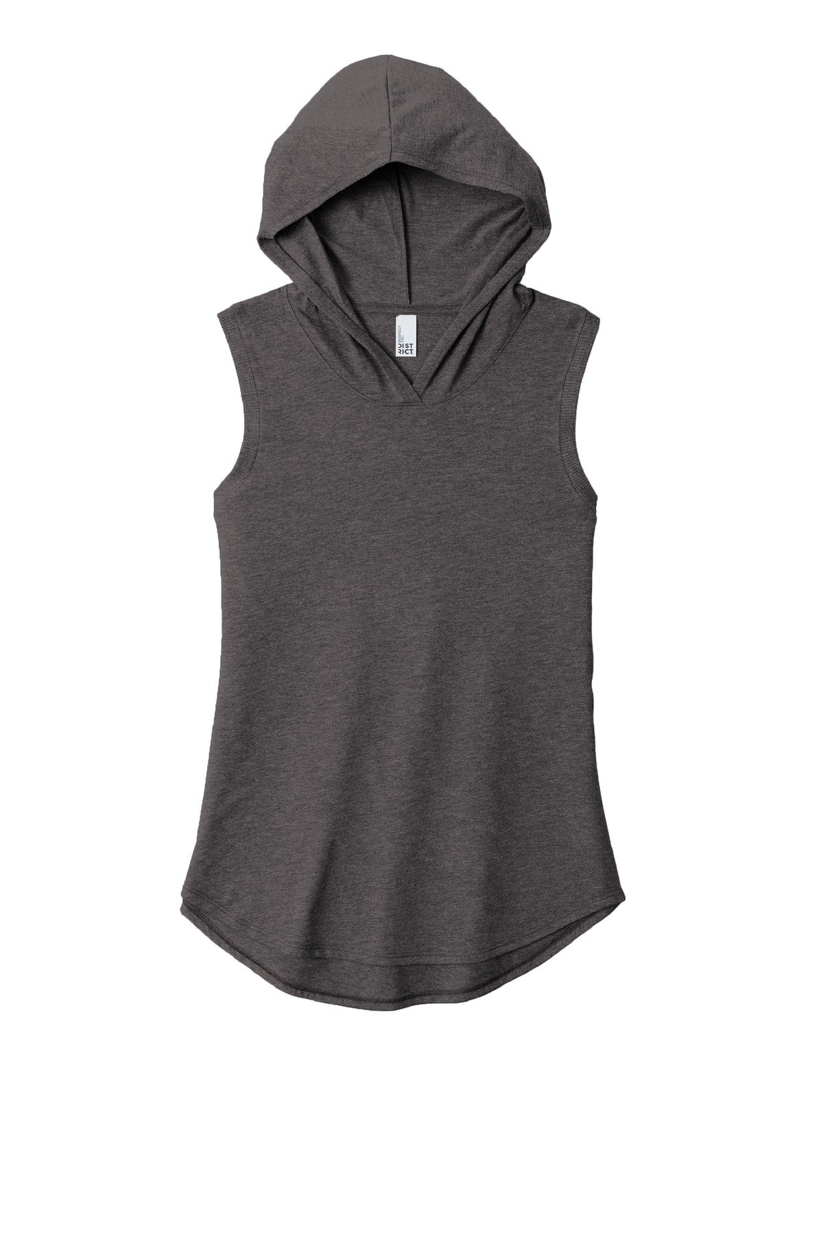 DT1375_heatheredcharcoal_flat_front District Women's Perfect Tri Sleeveless Hoodie