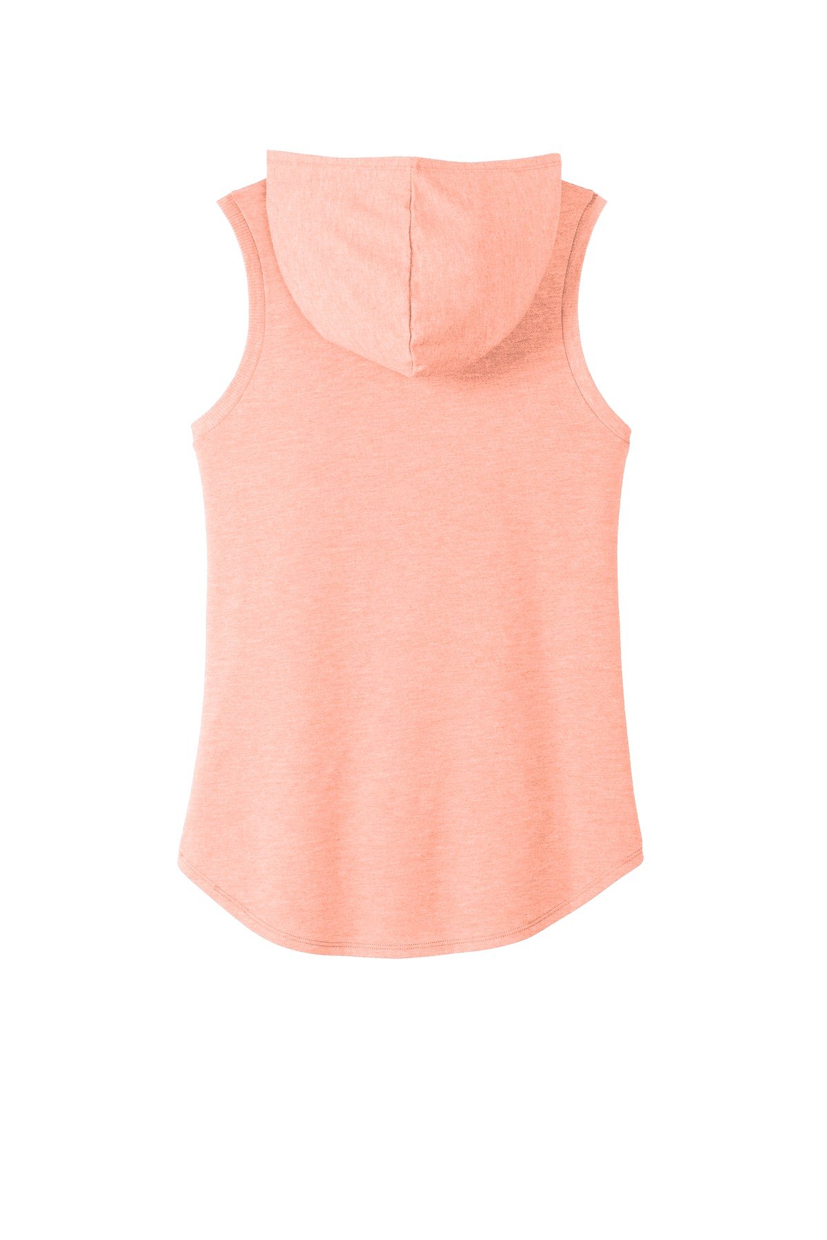 DT1375_heathereddustypeach_flat_back District Women's Perfect Tri Sleeveless Hoodie