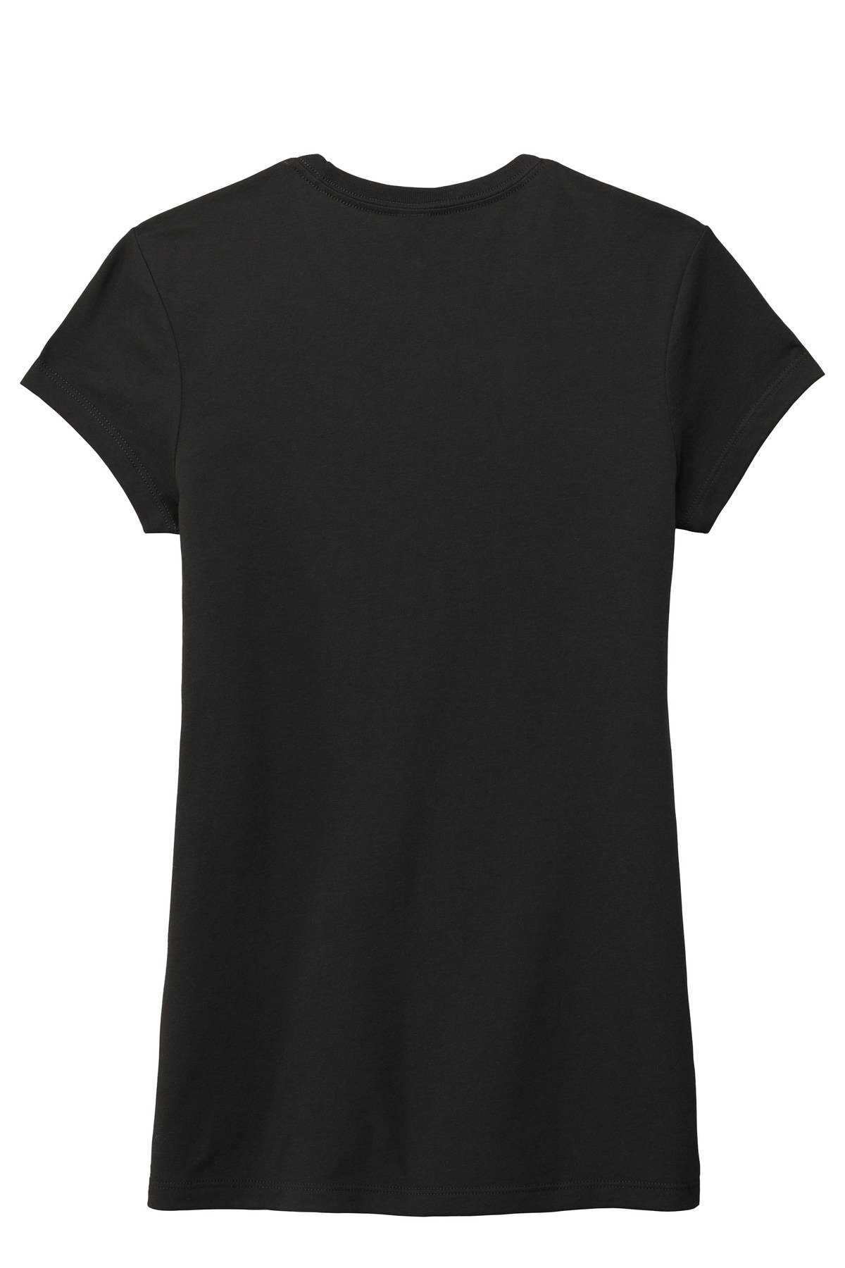 DT155_black_flat_back District Women's Fitted Perfect Tri Tee.