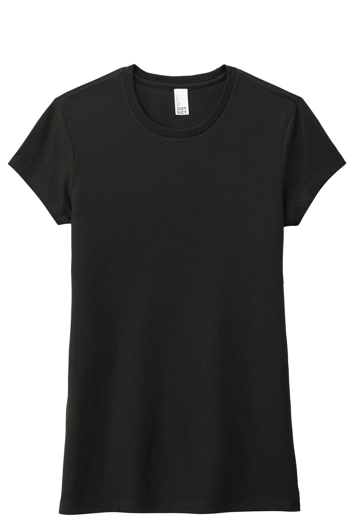 DT155_black_flat_front District Women's Fitted Perfect Tri Tee.