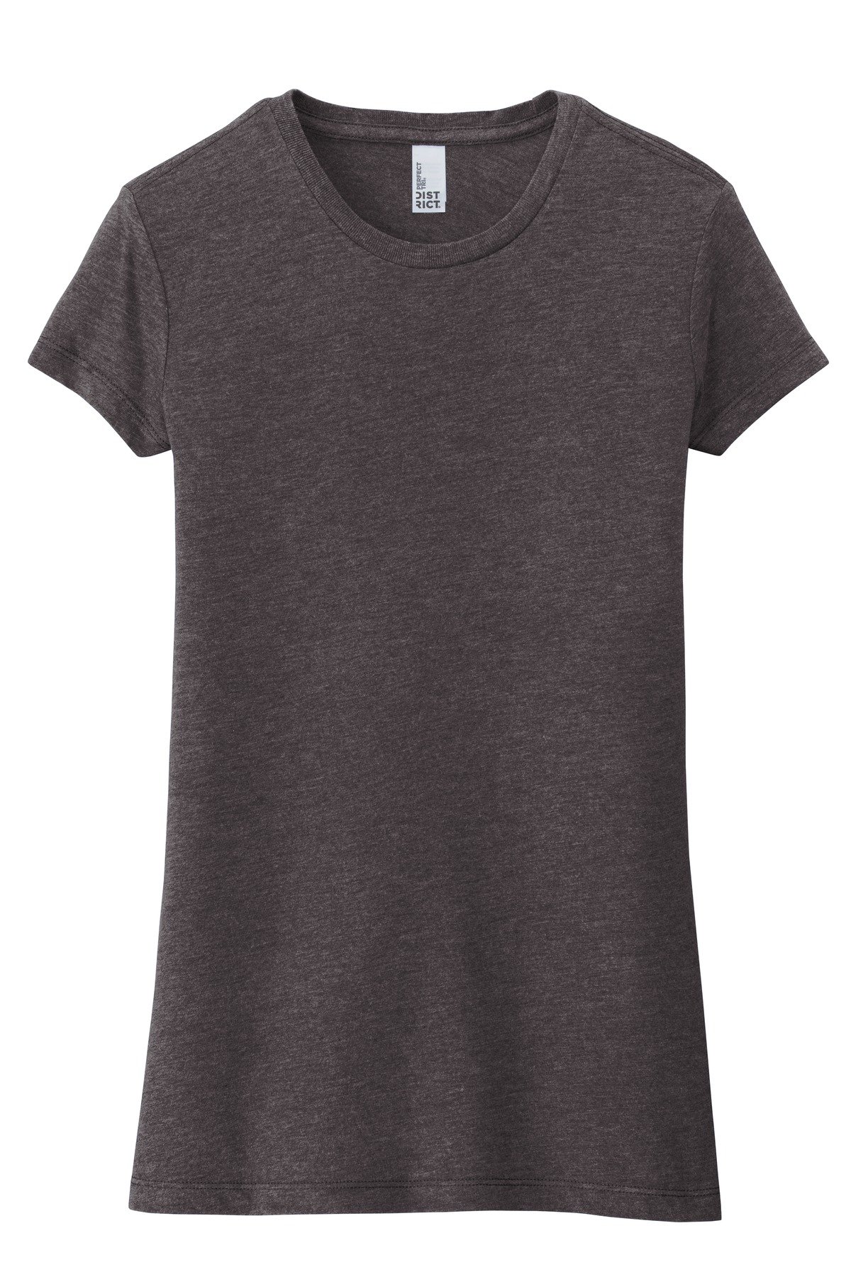 DT155_hthrdcharcoal_flat_front District Women's Fitted Perfect Tri Tee.