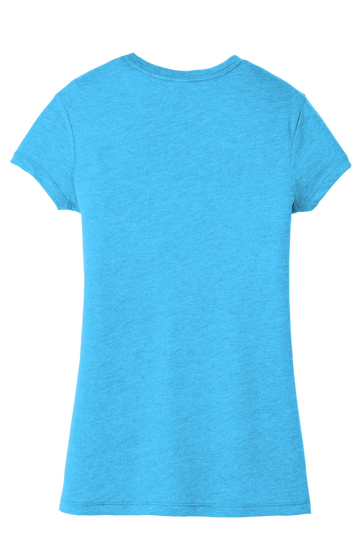 DT155_turquoisefrost_flat_back District Women's Fitted Perfect Tri Tee.