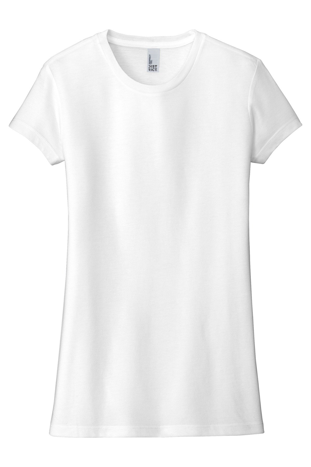 DT155_white_flat_front District Women's Fitted Perfect Tri Tee.