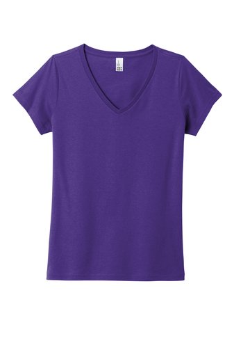 DT5002 District woman V-Neck purple t-shirt