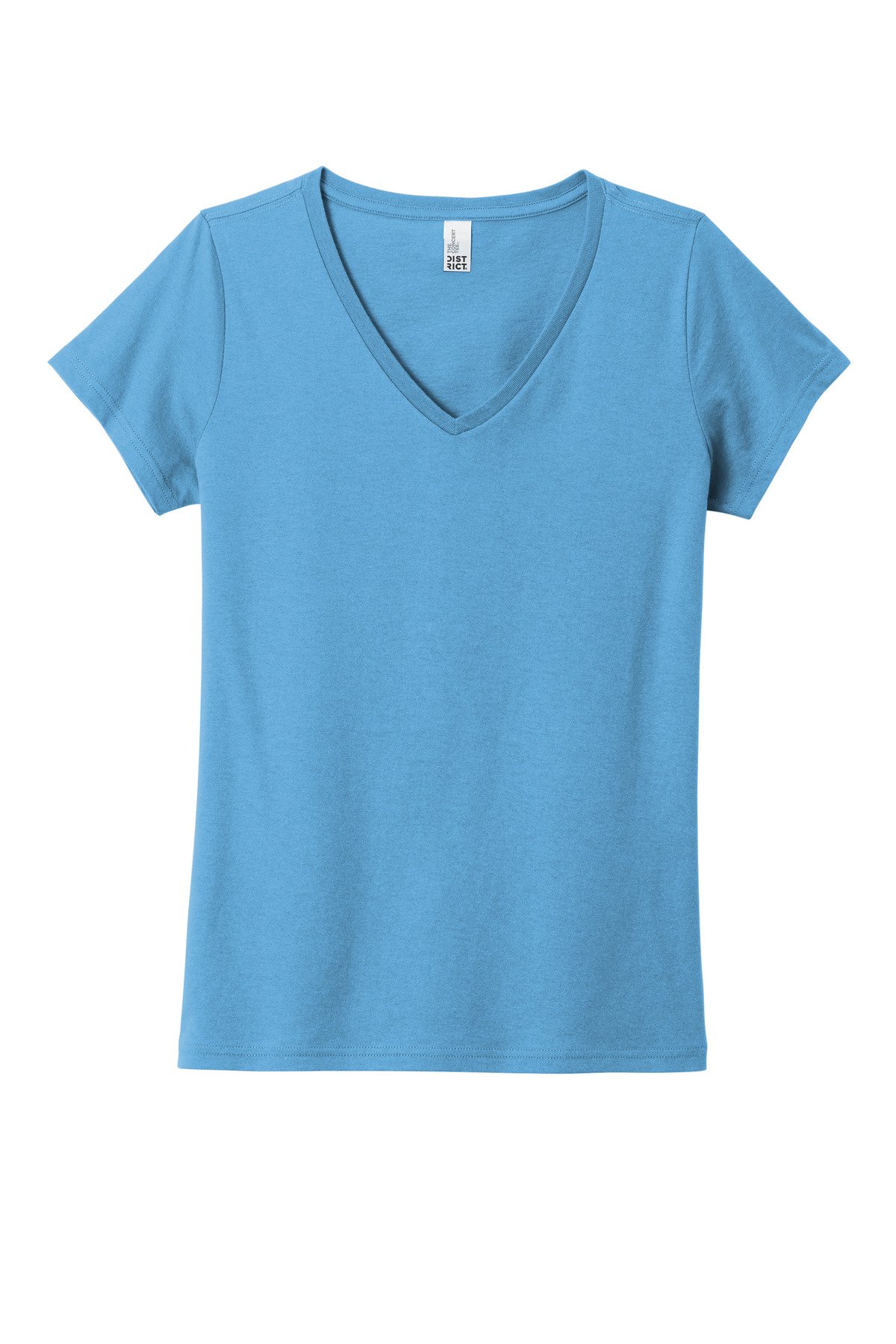 DT5002_aquaticblue_flat_front District Women's The Concert Tee V-Neck