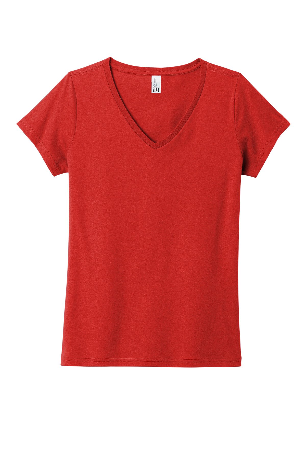 DT5002_newred_flat_front District Women's The Concert Tee V-Neck