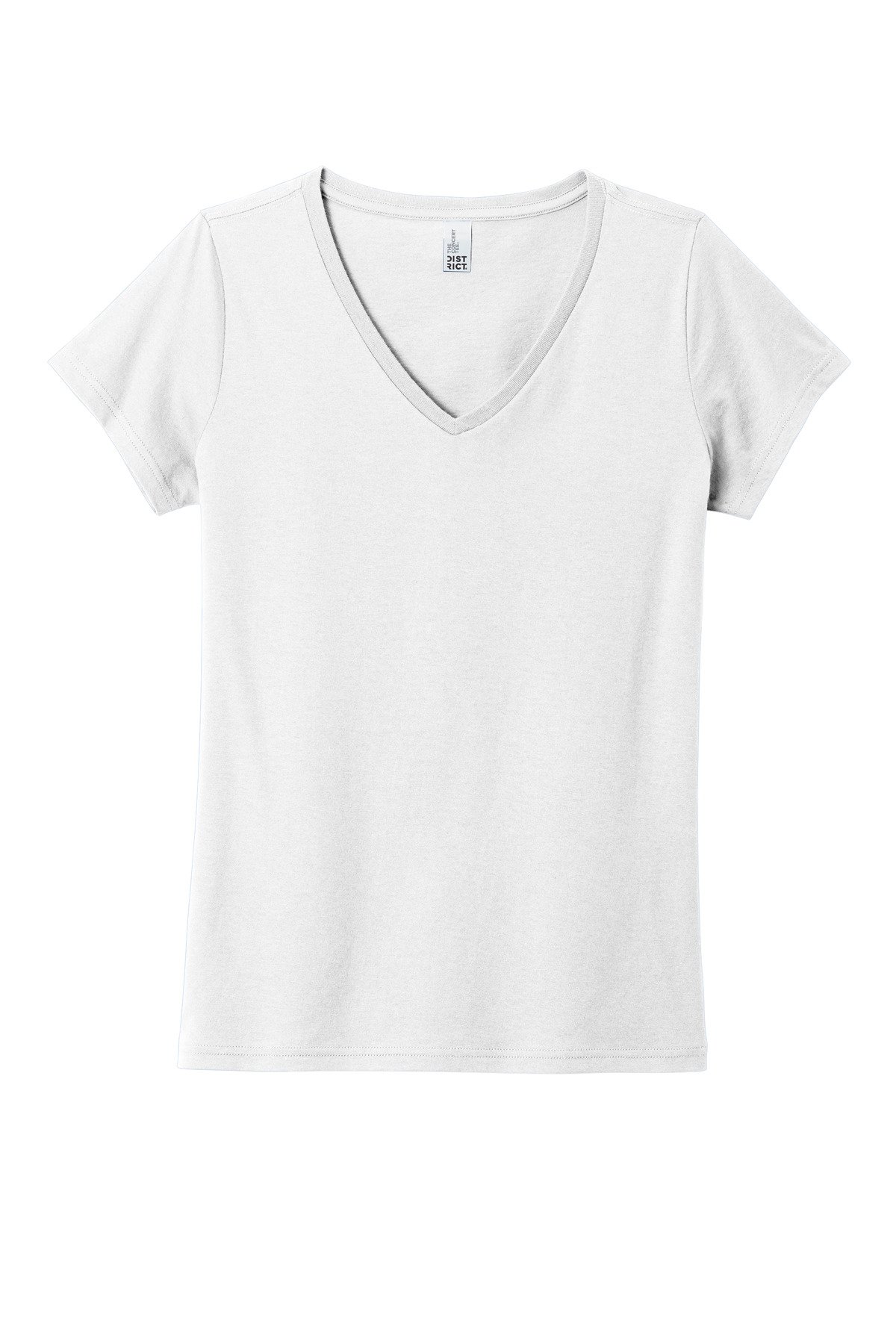 DT5002_white_flat_front District Women's The Concert Tee V-Neck