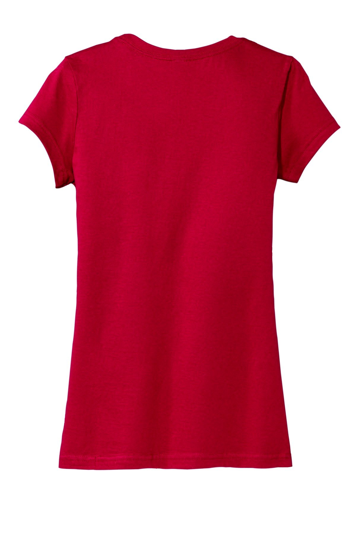 DT6001_classicred_flat_back District Women's Fitted Very Important Tee
