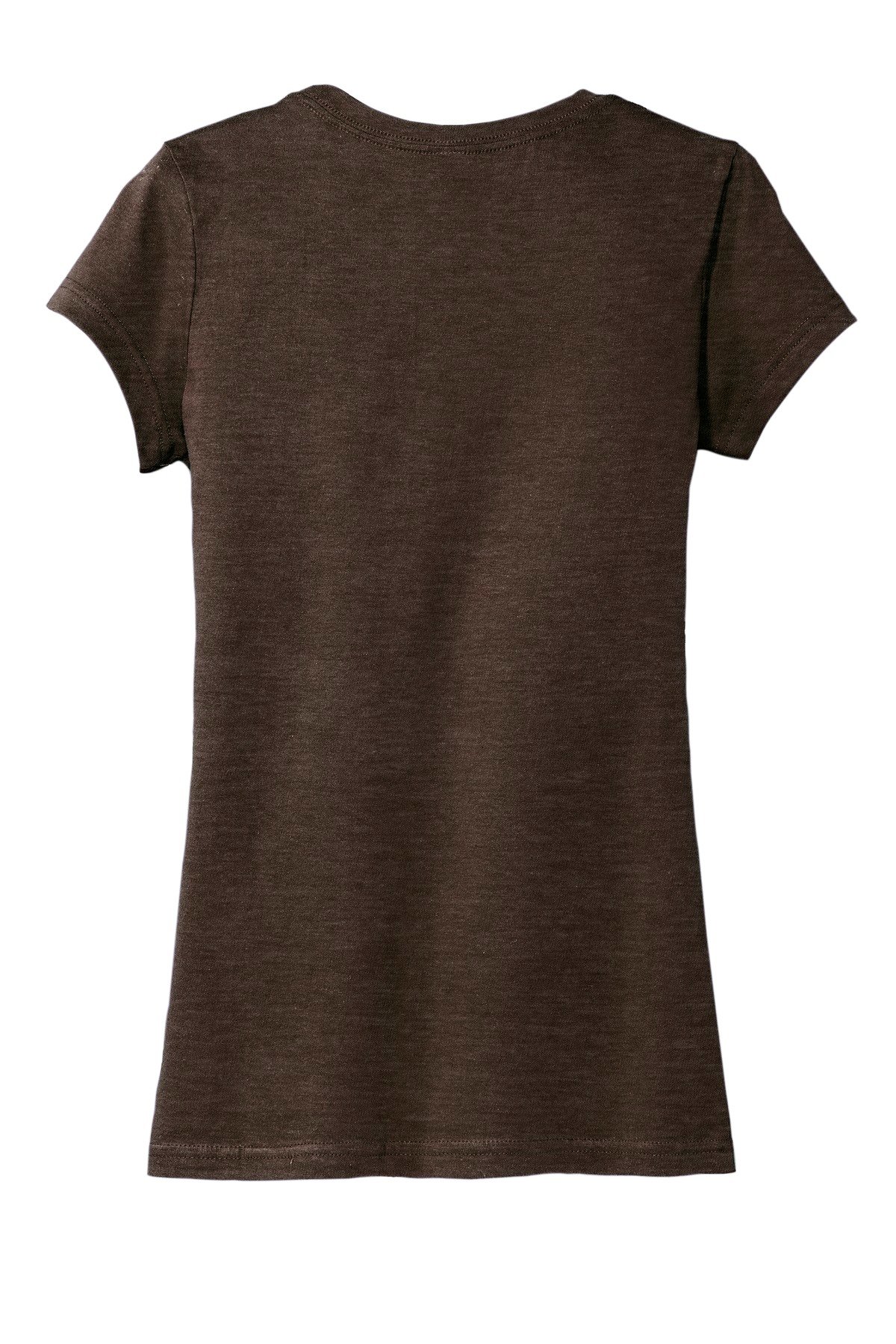 DT6001_heatheredbrown_flat_back District Women's Fitted Very Important Tee