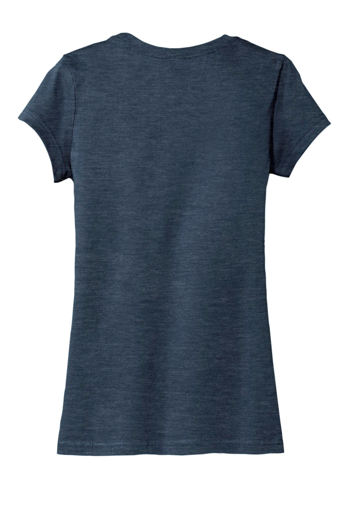 DT6001_heatherednavy_flat_back District Women's Fitted Very Important Tee