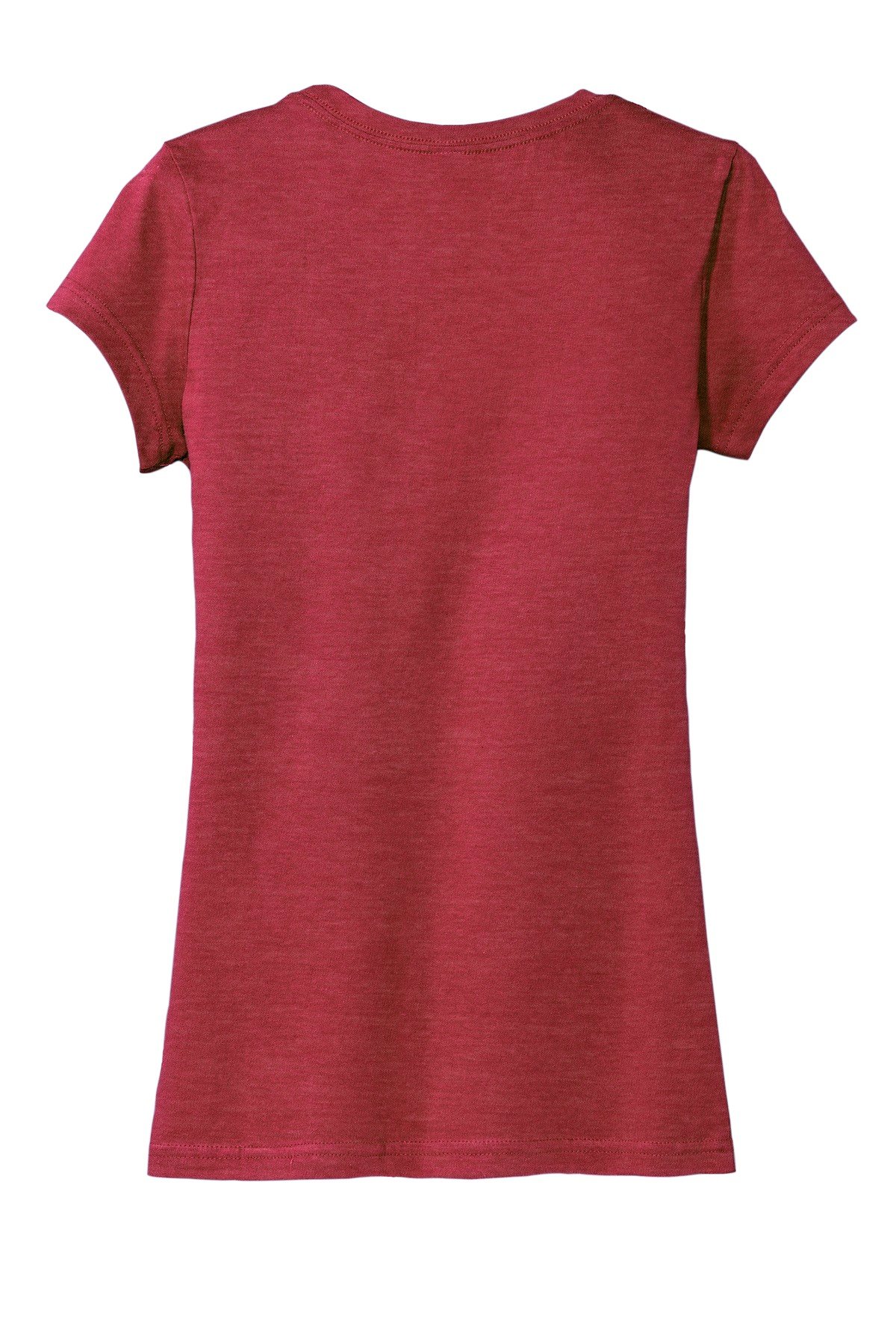 DT6001_heatheredred_flat_back District Women's Fitted Very Important Tee