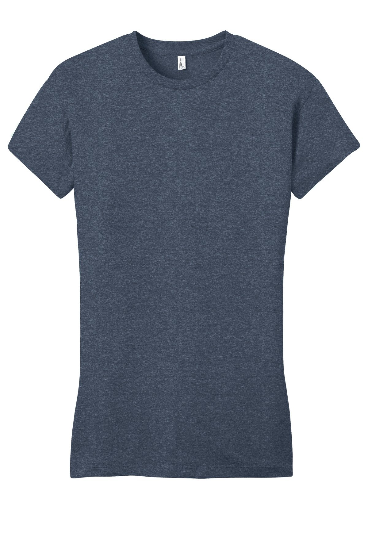 DT6001_heathernavy_flat_front District Women's Fitted Very Important Tee