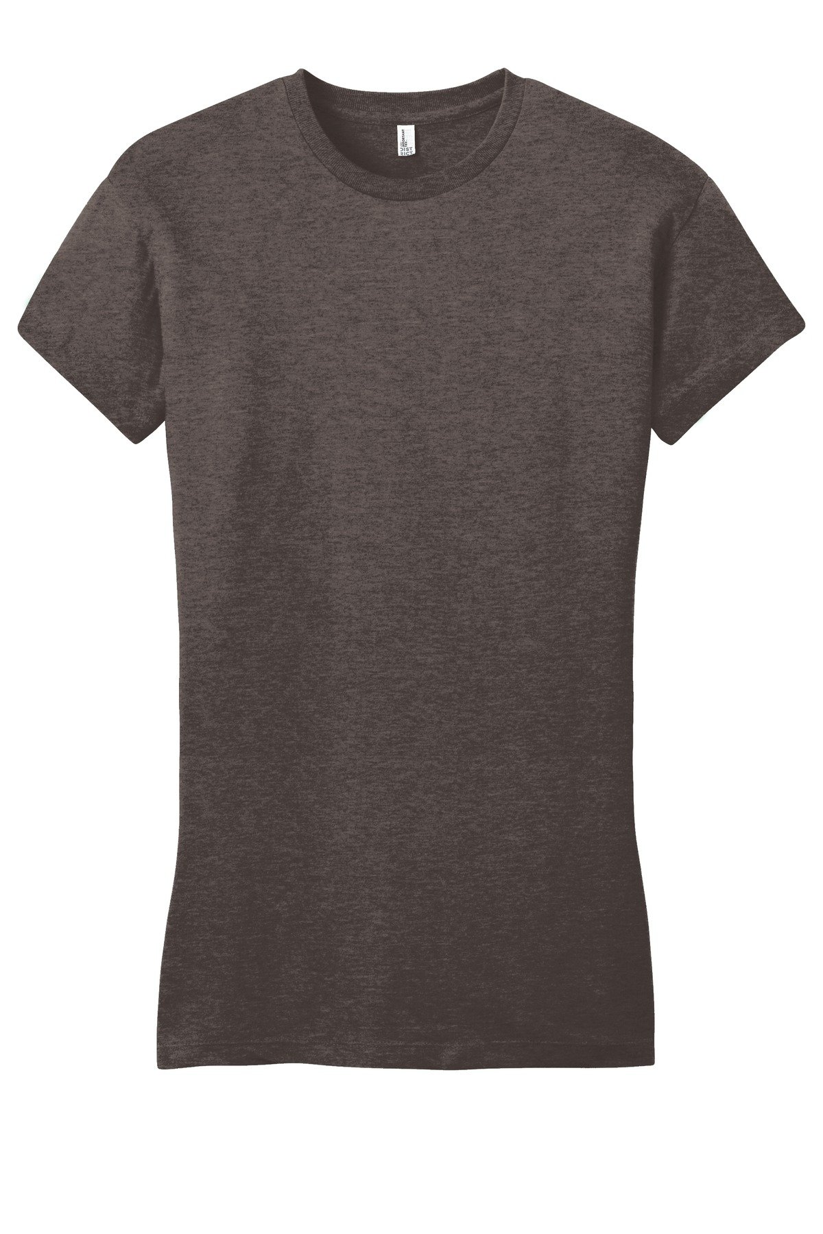 DT6001_hthrdbrown_flat_front District Women's Fitted Very Important Tee
