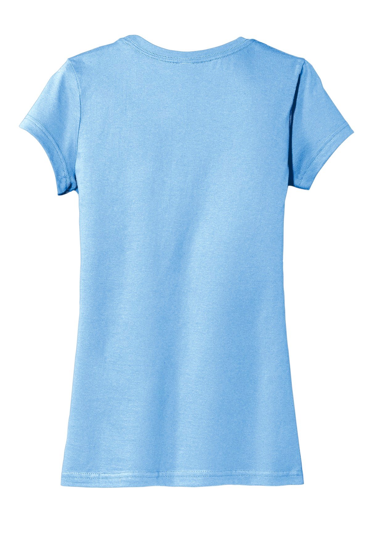 DT6001_iceblue_flat_back District Women's Fitted Very Important Tee