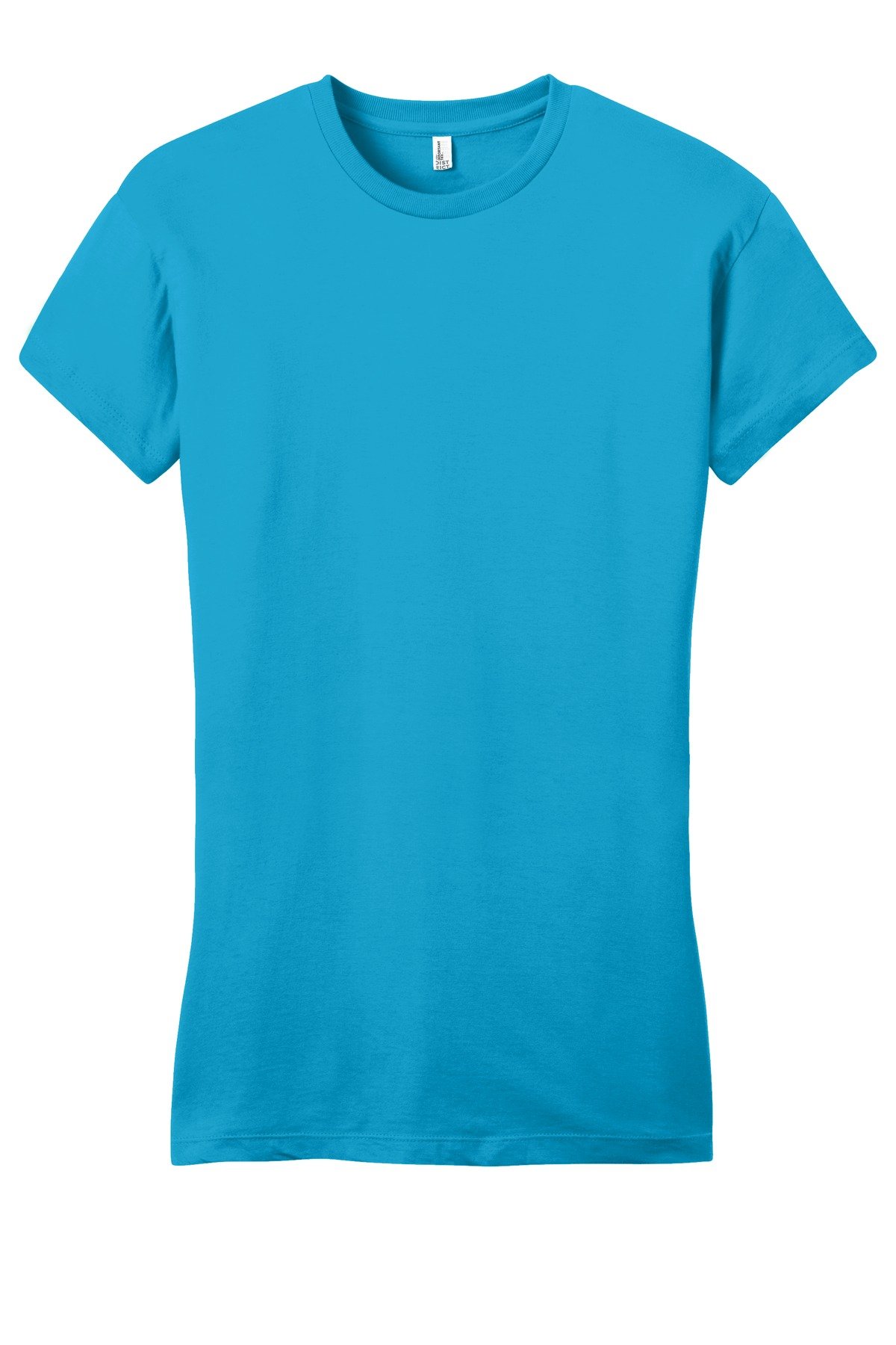 DT6001_lightturquoise_flat_front District Women's Fitted Very Important Tee