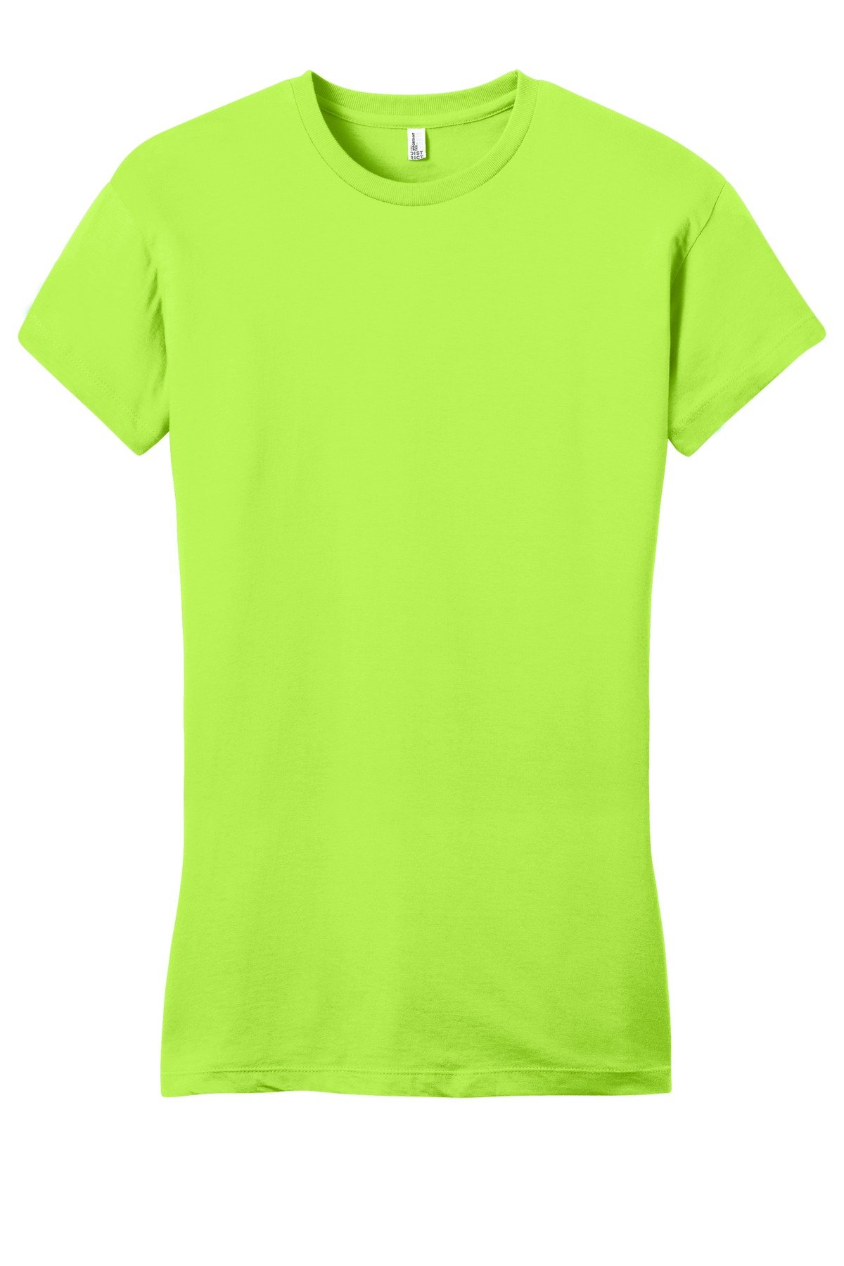 DT6001_limeshock_flat_front District Women's Fitted Very Important Tee