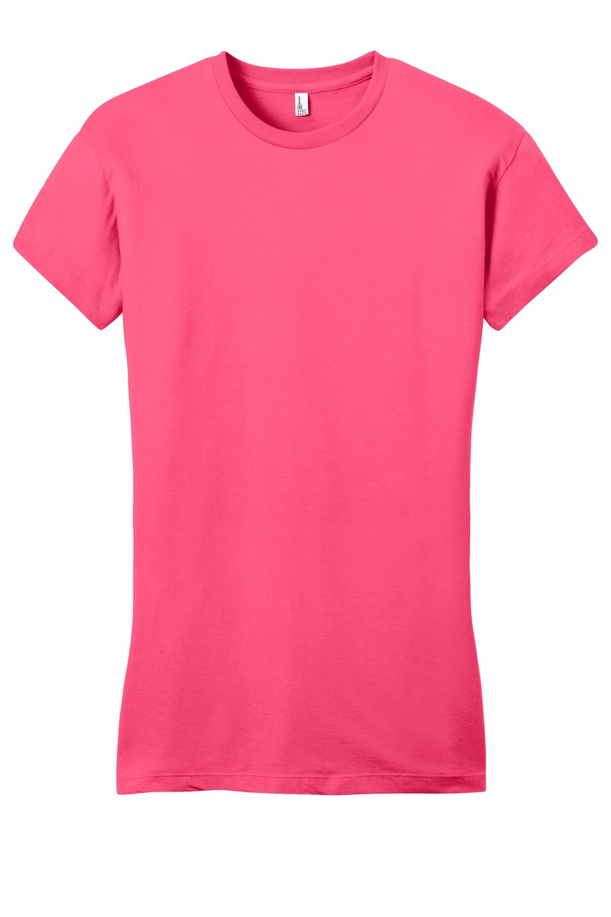 DT6001_neonpink_flat_front District Women's Fitted Very Important Tee