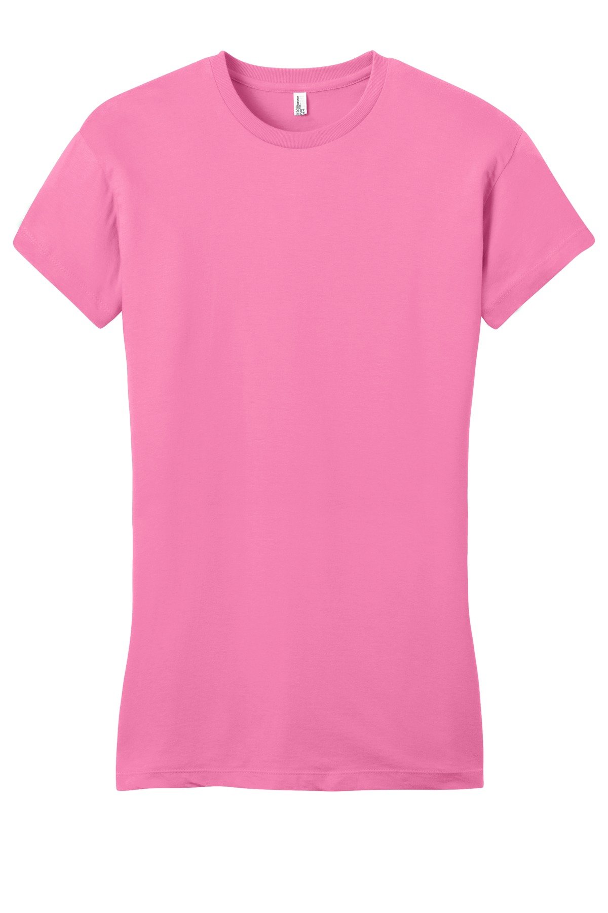 DT6001_truepink_flat_front District Women's Fitted Very Important Tee