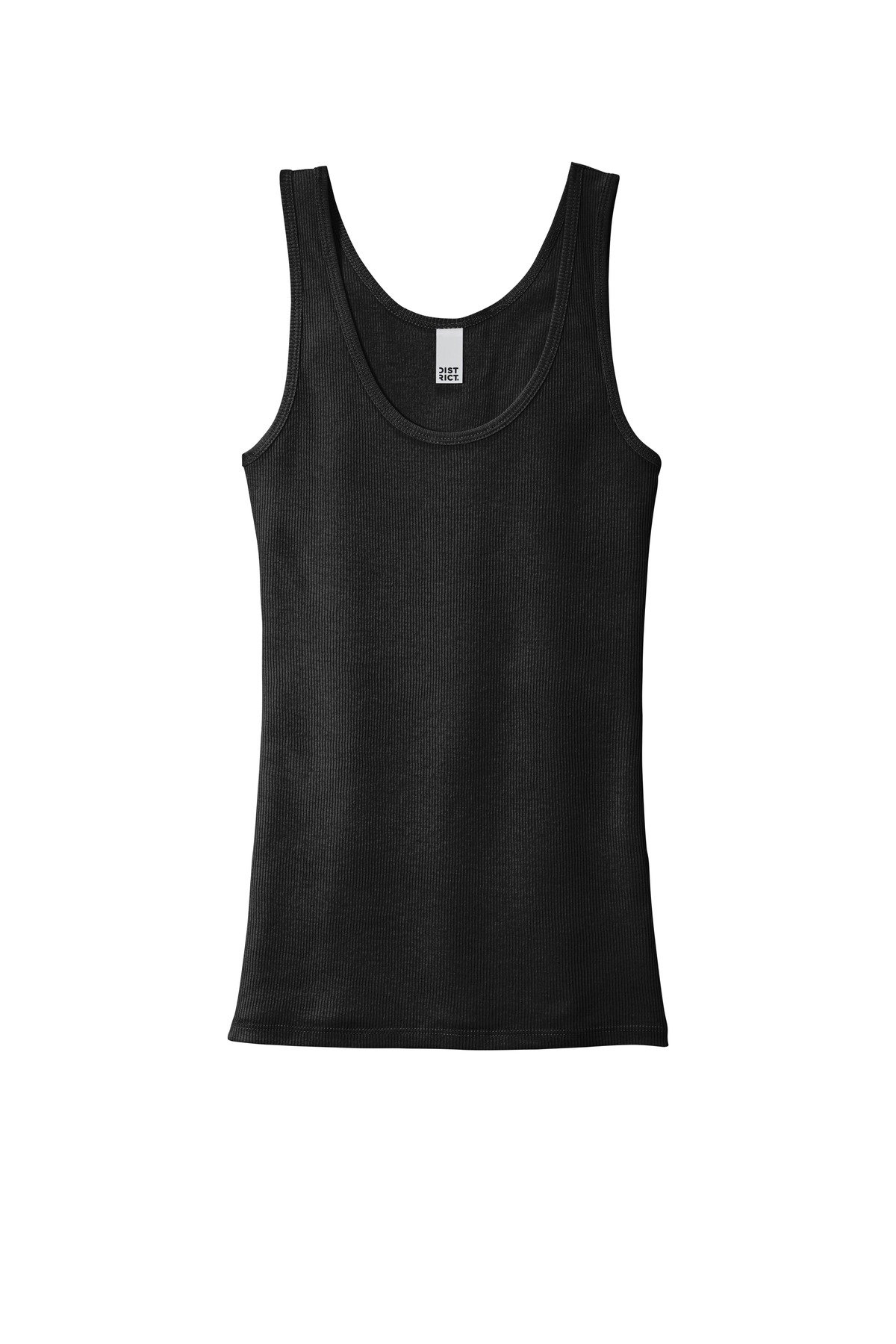 DT6021_black_flat_front District Women's V.I.T. Rib Tank