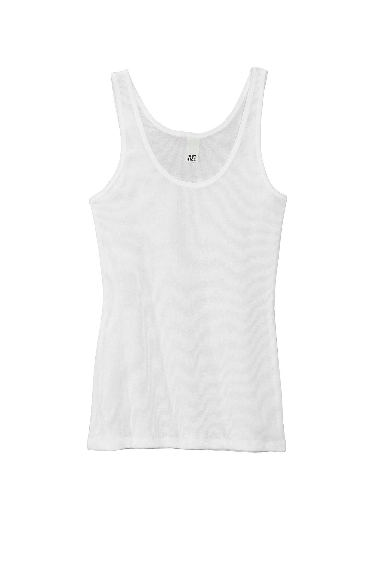 DT6021_white_flat_front District Women's V.I.T. Rib Tank