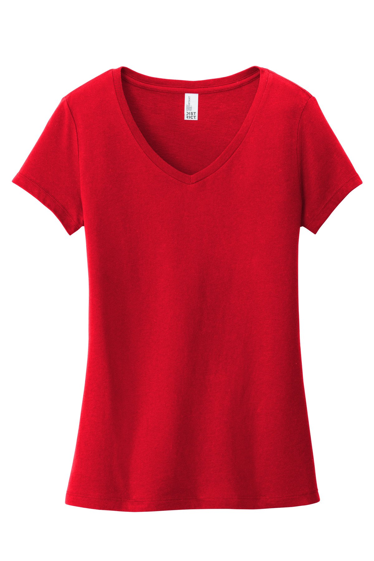 DT6503_classicred_flat_front District Women's Very Important Tee V-Neck.