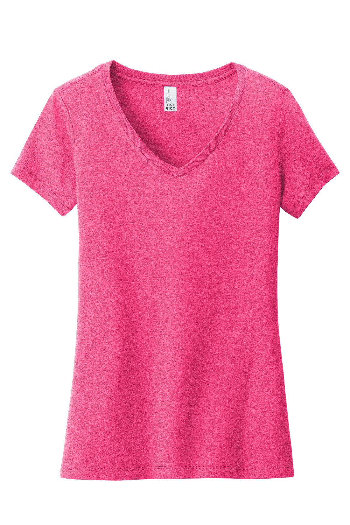 DT6503_fuchsiafrost_flat_front District Women's Very Important Tee V-Neck.