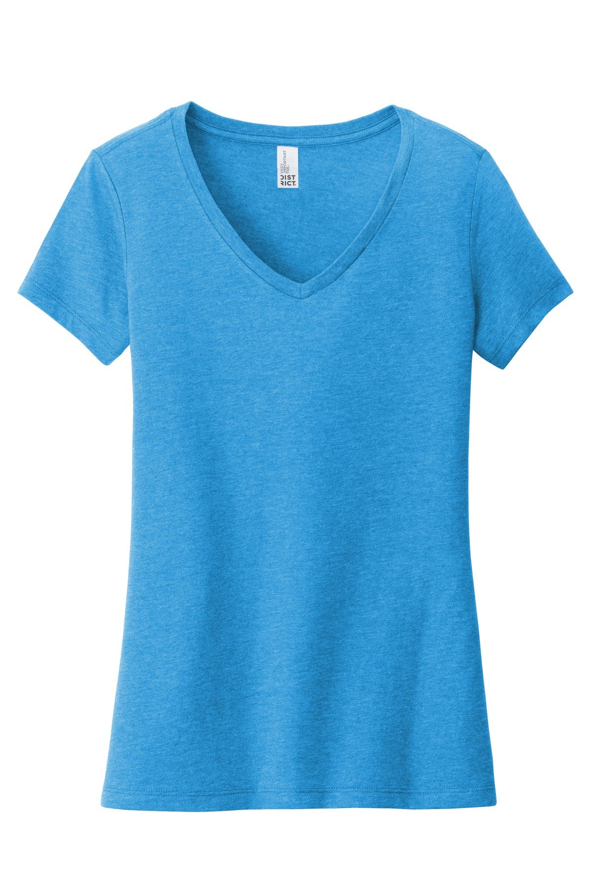 DT6503_hthrdbrightturquoise_flat_front District Women's Very Important Tee V-Neck.