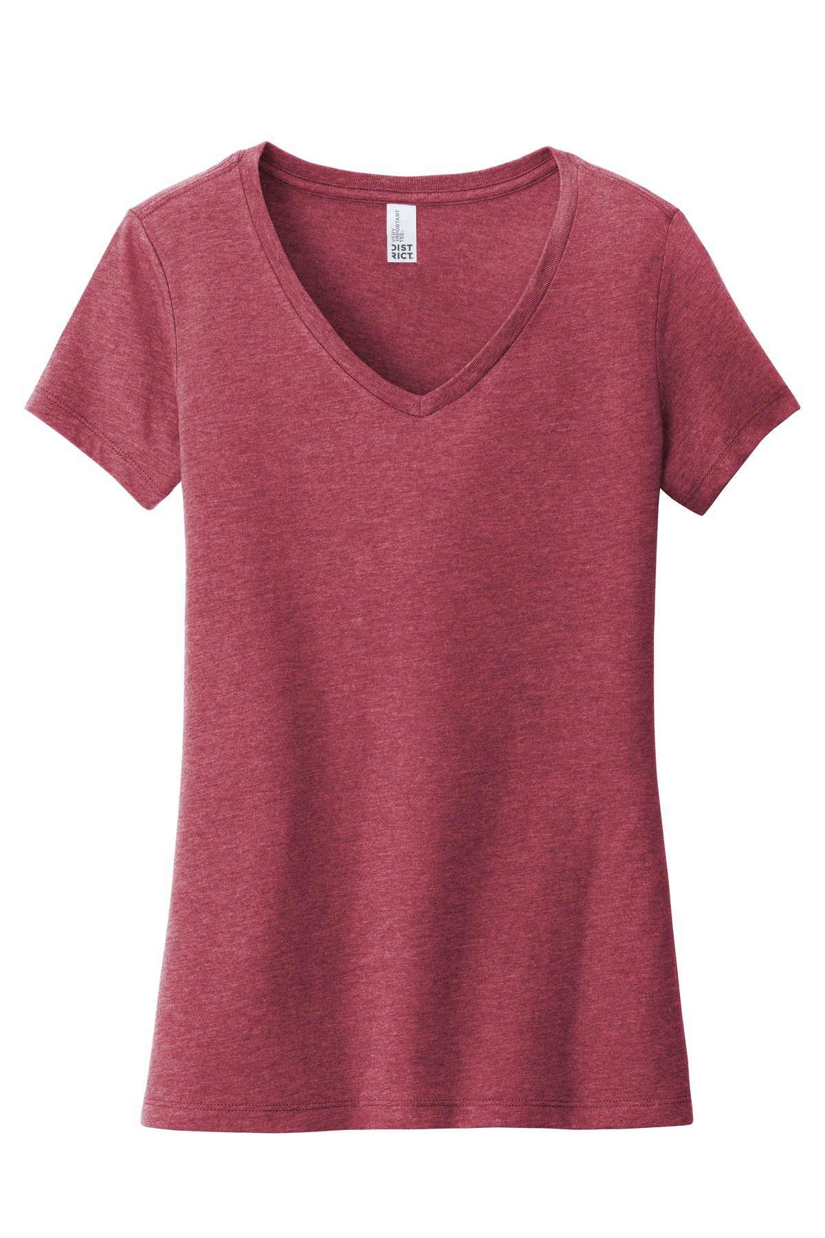DT6503_hthrdcardinal_flat_front District Women's Very Important Tee V-Neck.