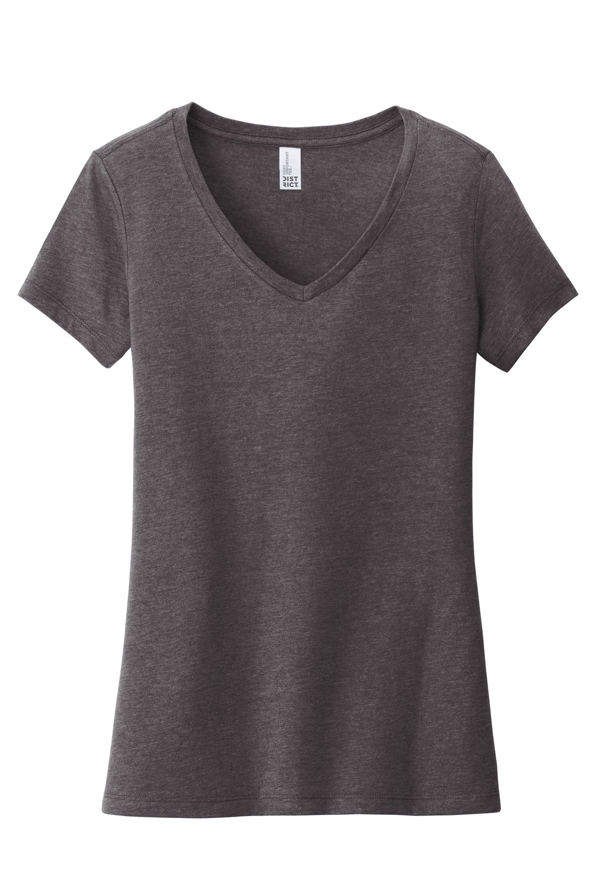 DT6503_hthrdcharcoal_flat_front District Women's Very Important Tee V-Neck.