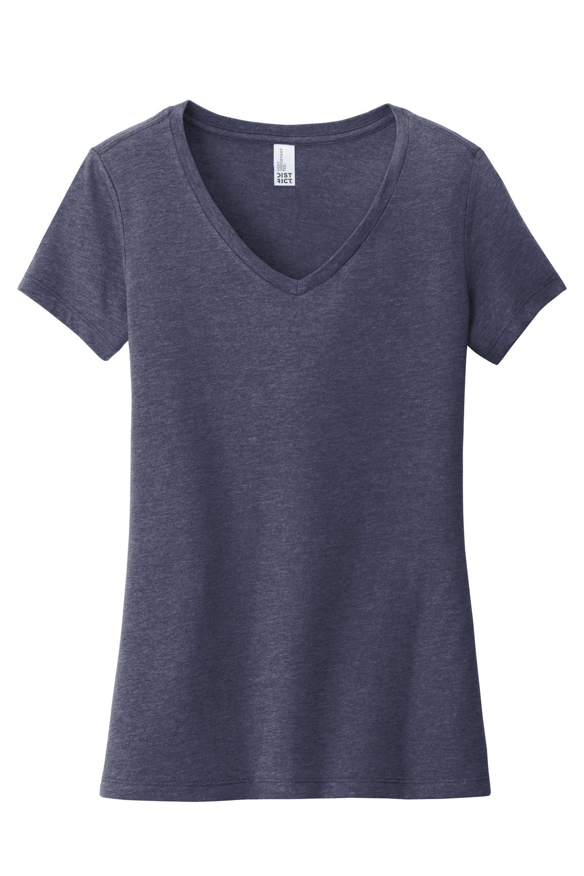 DT6503_hthrdnavy_flat_front District Women's Very Important Tee V-Neck.