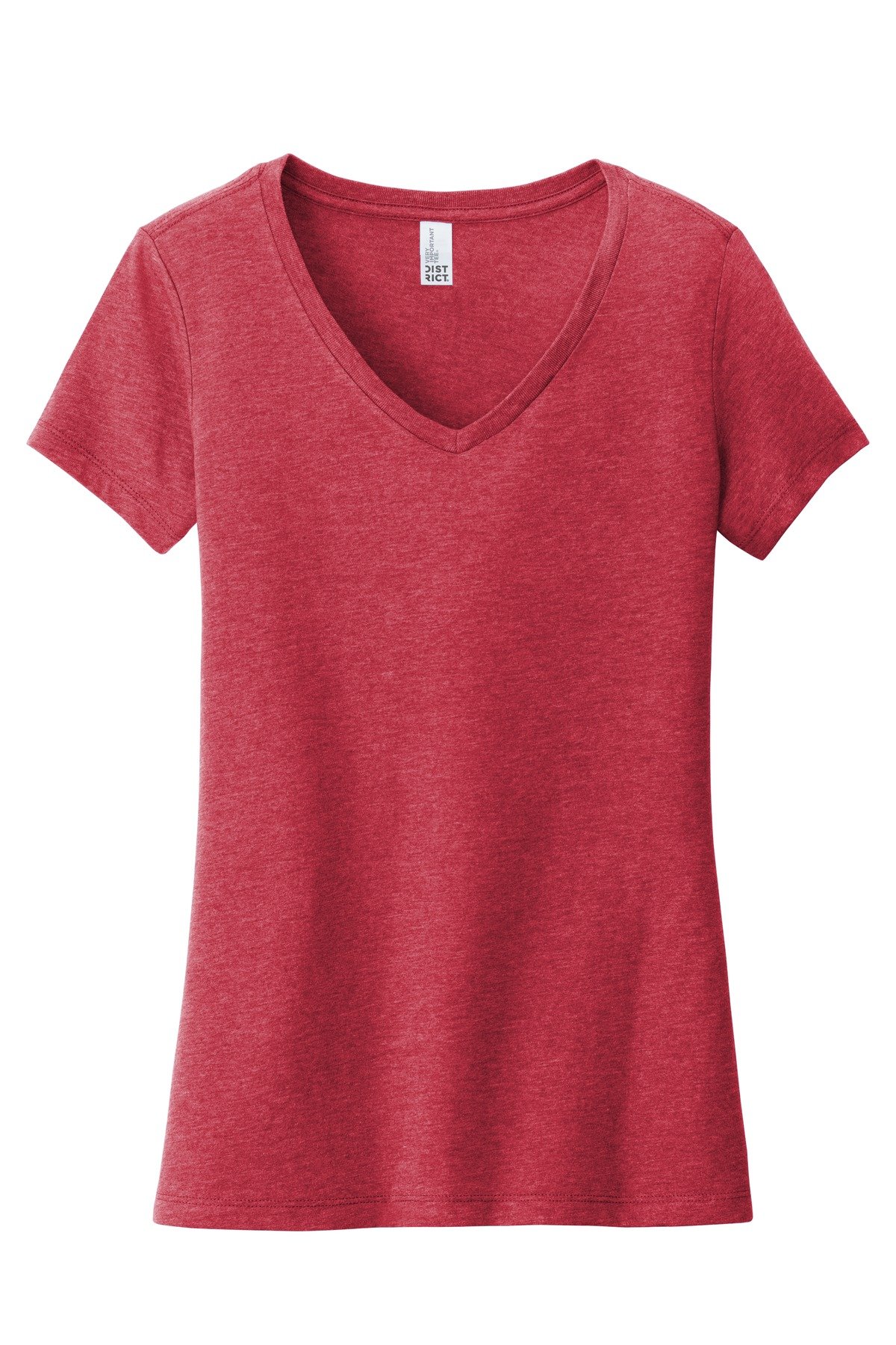 DT6503_hthrdred_flat_front District Women's Very Important Tee V-Neck.