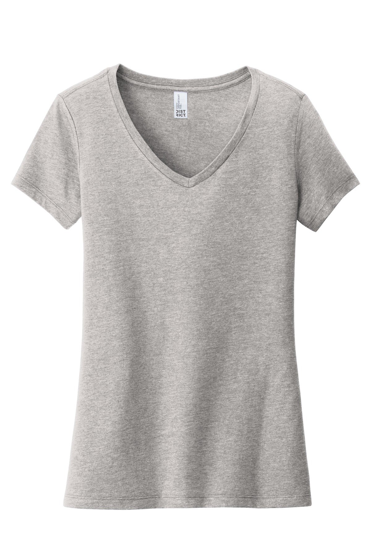 DT6503_lighththrgrey_flat_front District Women's Very Important Tee V-Neck.