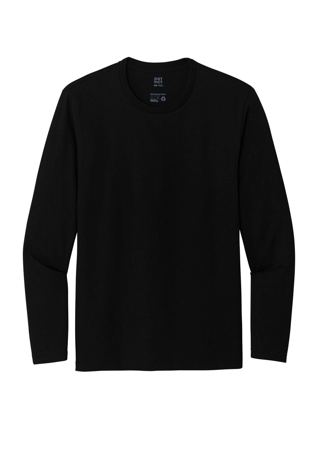 DT8003_black_flat_front District Re-Tee Long Sleeve