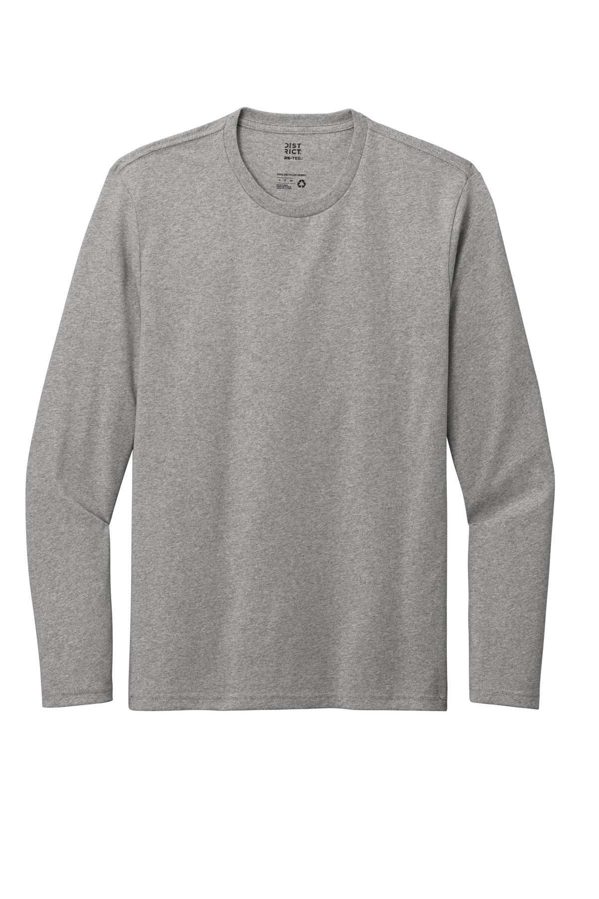 DT8003_lightheathergrey_flat_front District Re-Tee Long Sleeve